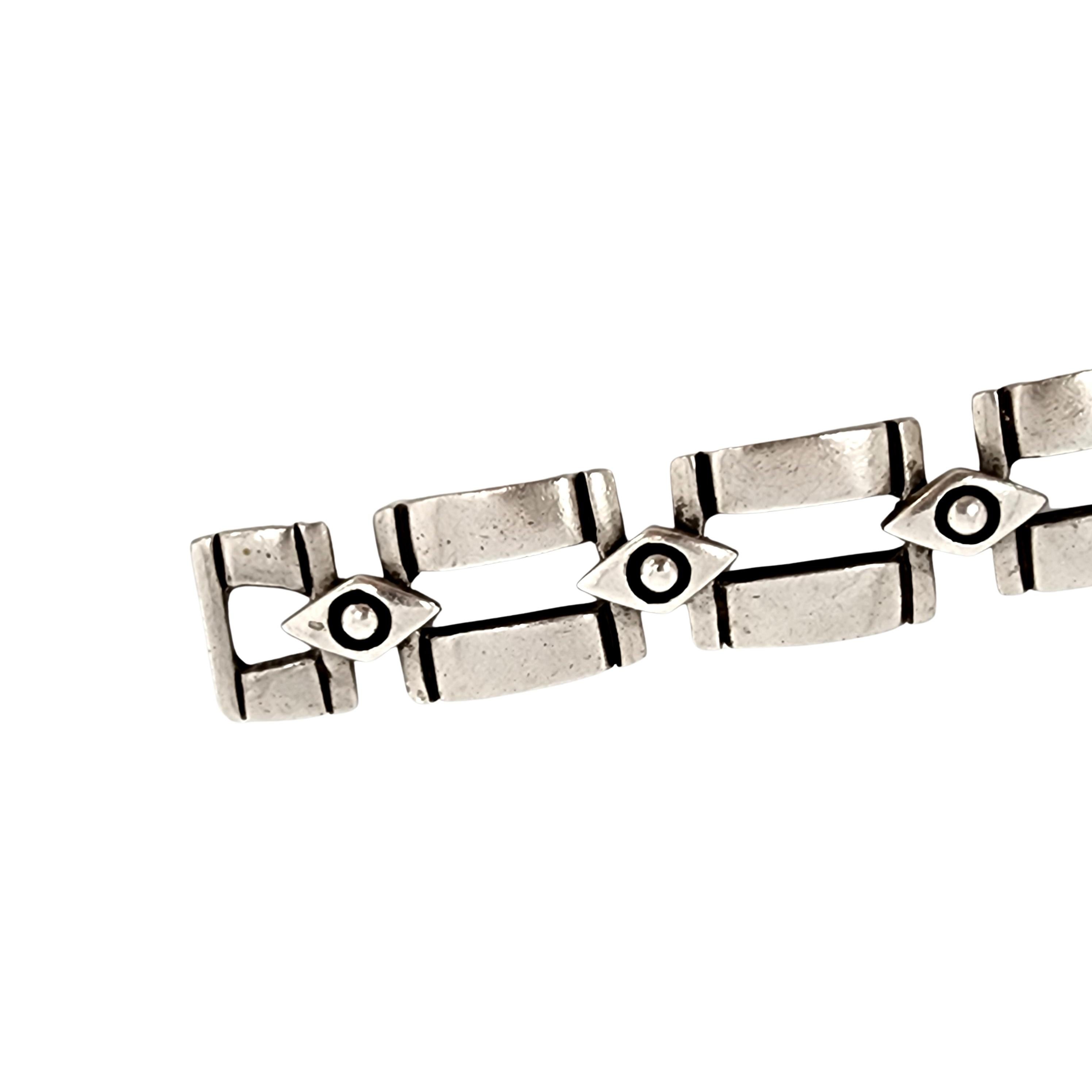 Lisa Jenks Sterling Silver Double Row Link Toggle Bracelet For Sale 3