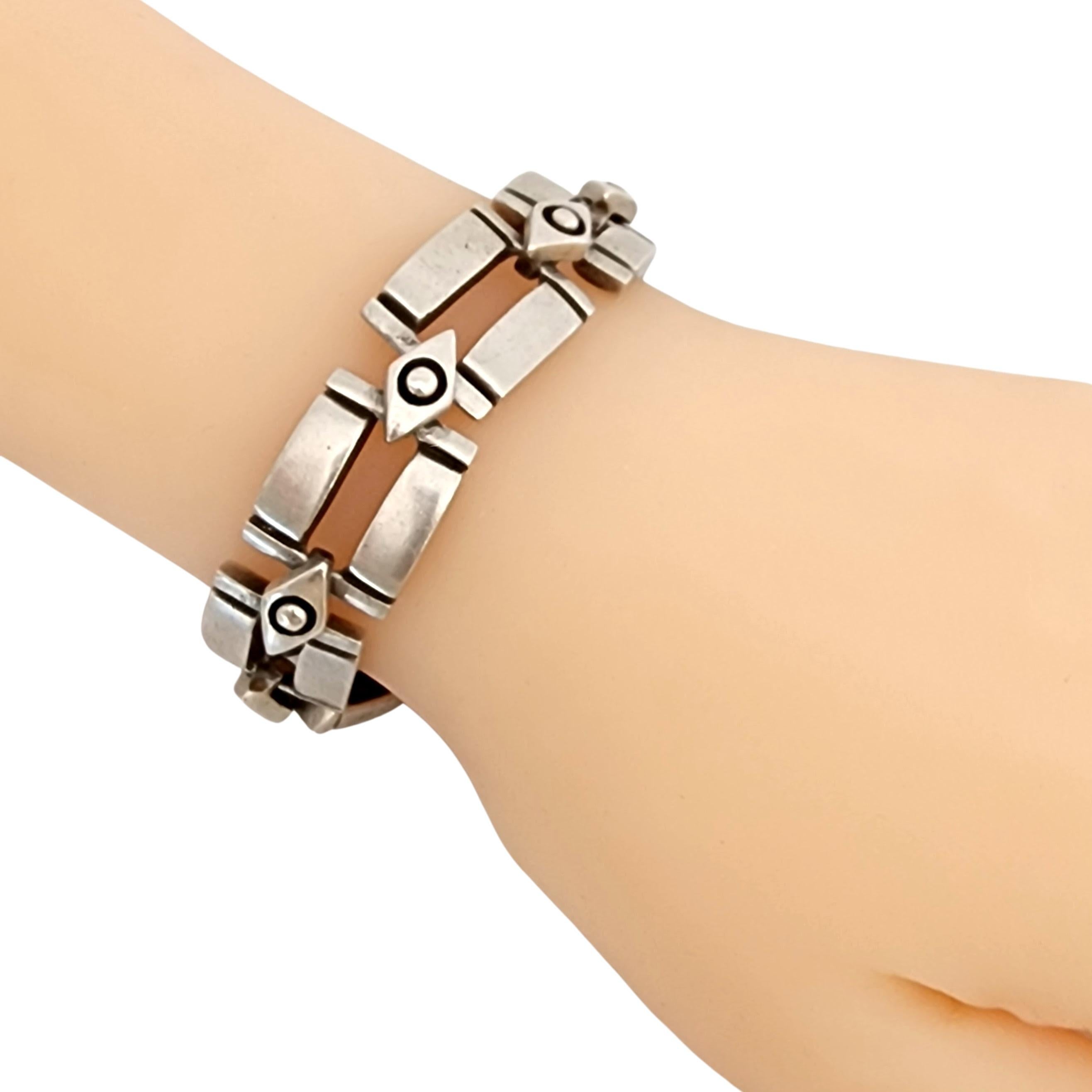Women's Lisa Jenks Sterling Silver Double Row Link Toggle Bracelet For Sale
