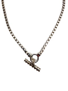 Lisa Jenks Sterling Silver Modernist Box Chain Necklace 16" #25355