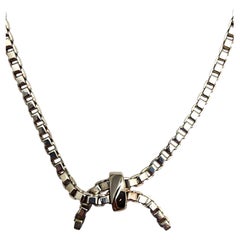 Lisa Jenks Sterling Silver Modernist Box Chain Necklace 16" #25355