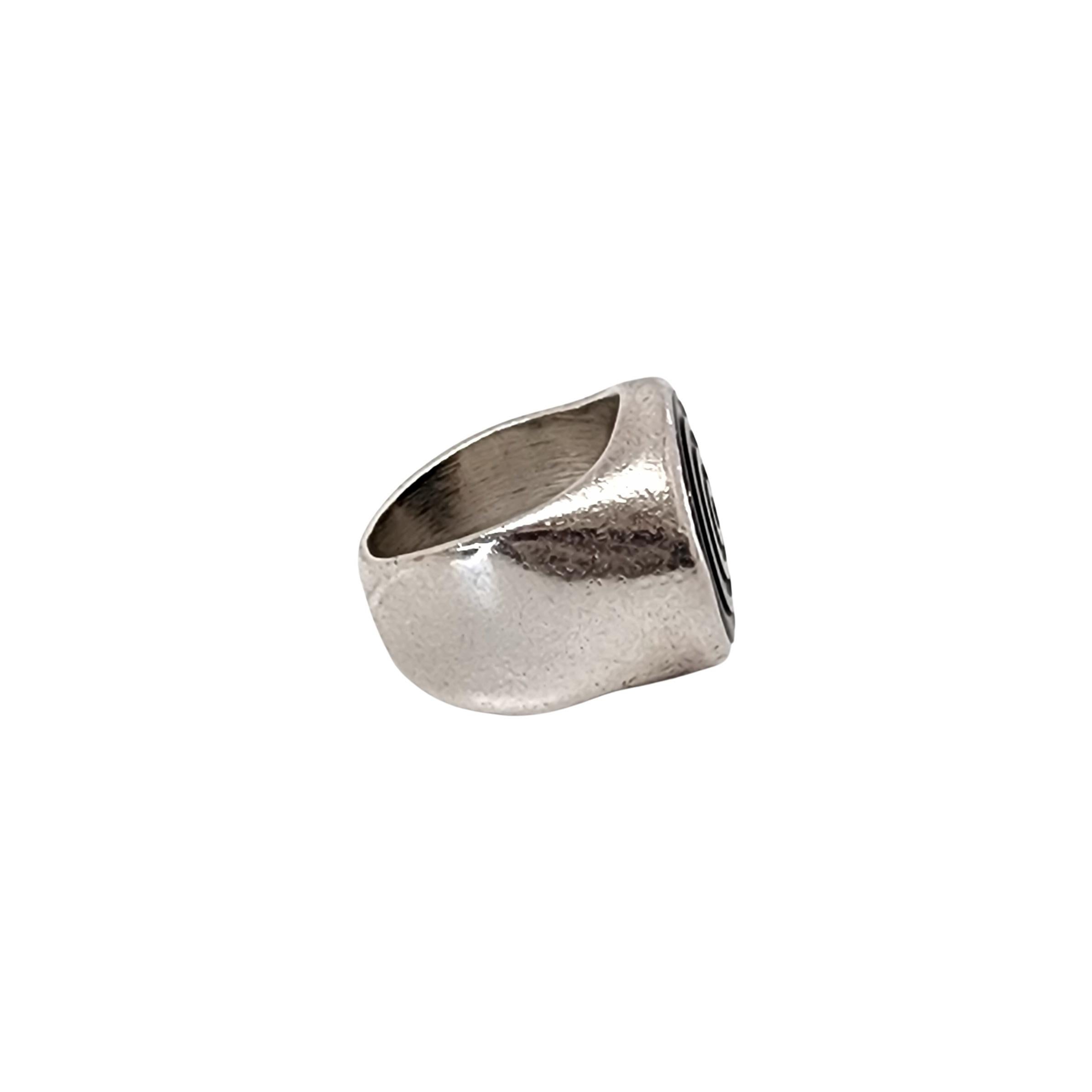 Lisa Jenks Sterling Silber Onyx Bullseye Ring, Größe 5 1/2 #14179 im Zustand „Gut“ in Washington Depot, CT