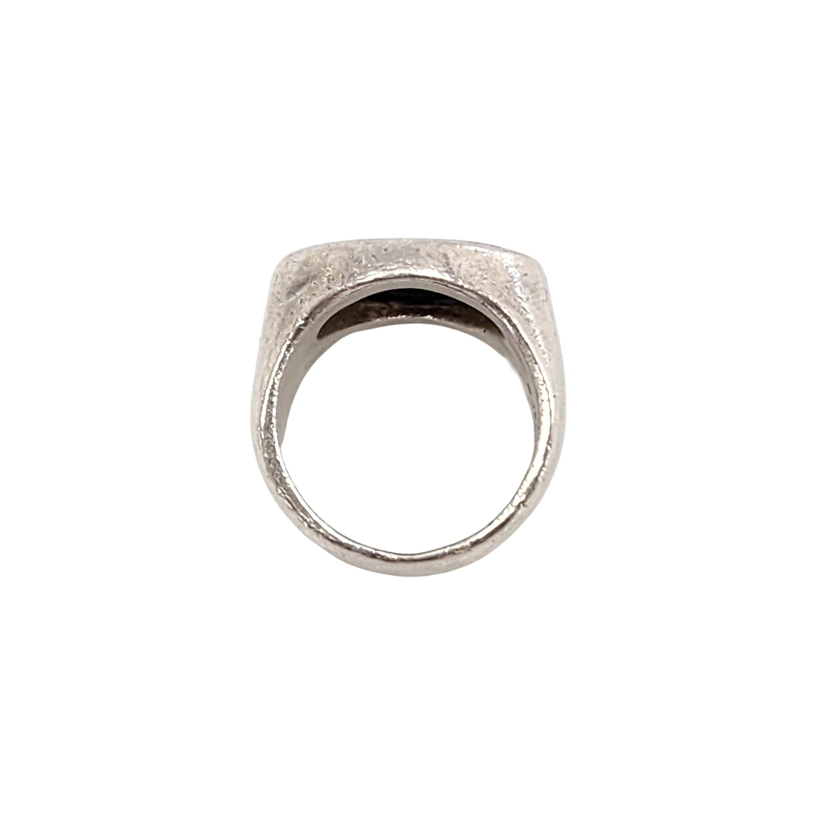Lisa Jenks Sterling Silber Onyx Bullseye Ring, Größe 5 1/2 #14179 Damen
