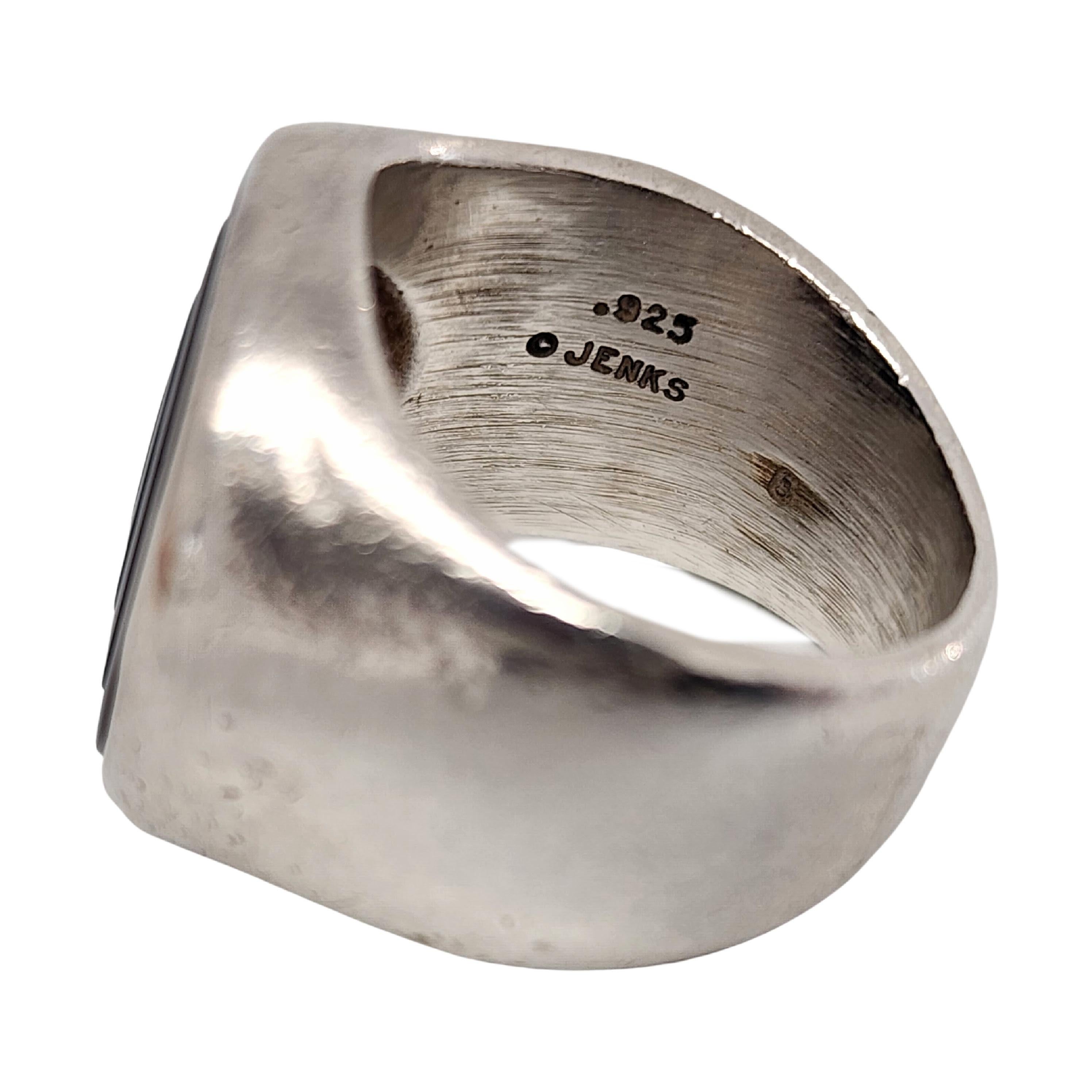 Lisa Jenks Sterling Silber Onyx Bullseye Ring, Größe 5 1/2 #14179 2