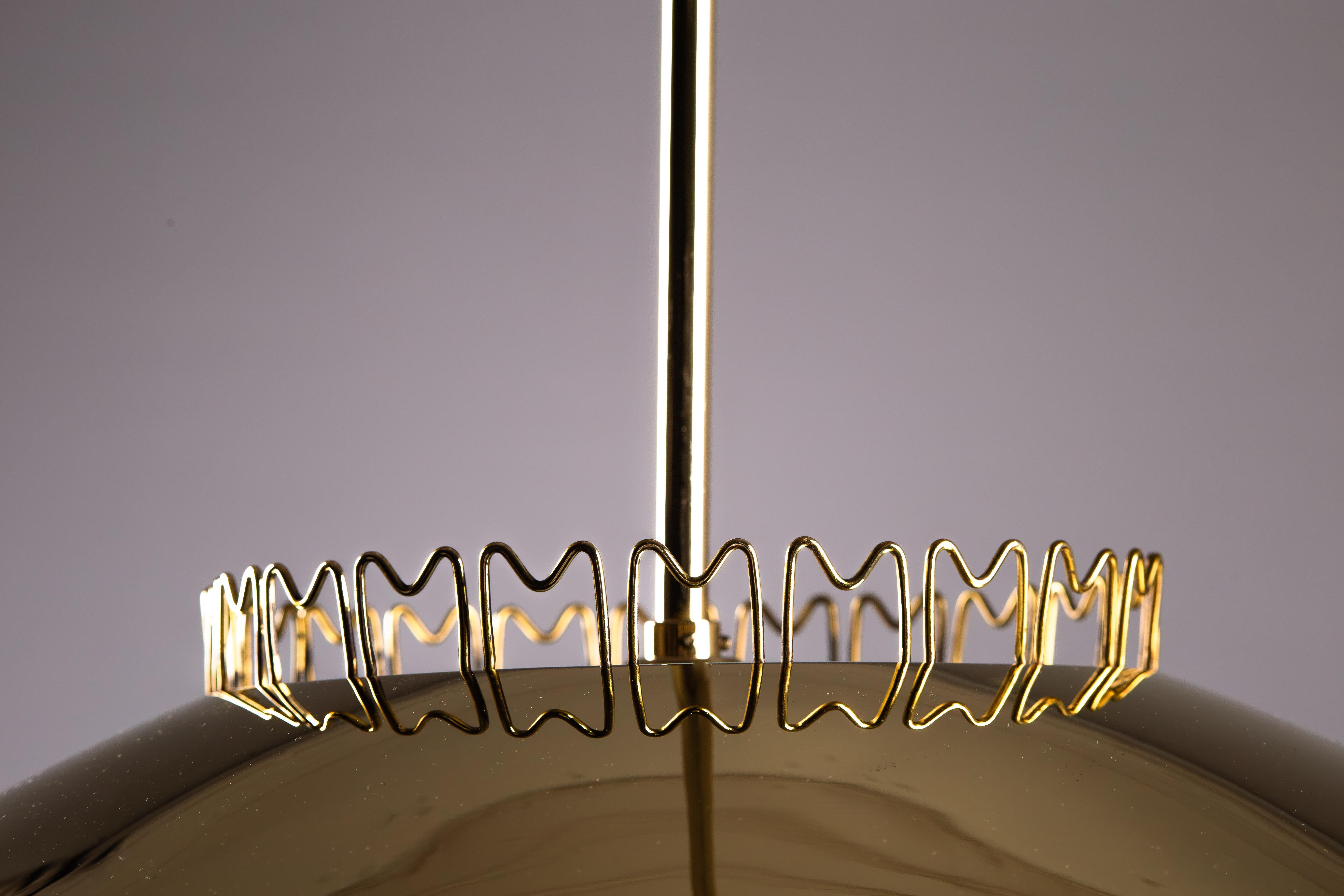 Lisa Johansson-Pape, 1950's brass ceiling lamp for ORNO, Finland For Sale 3