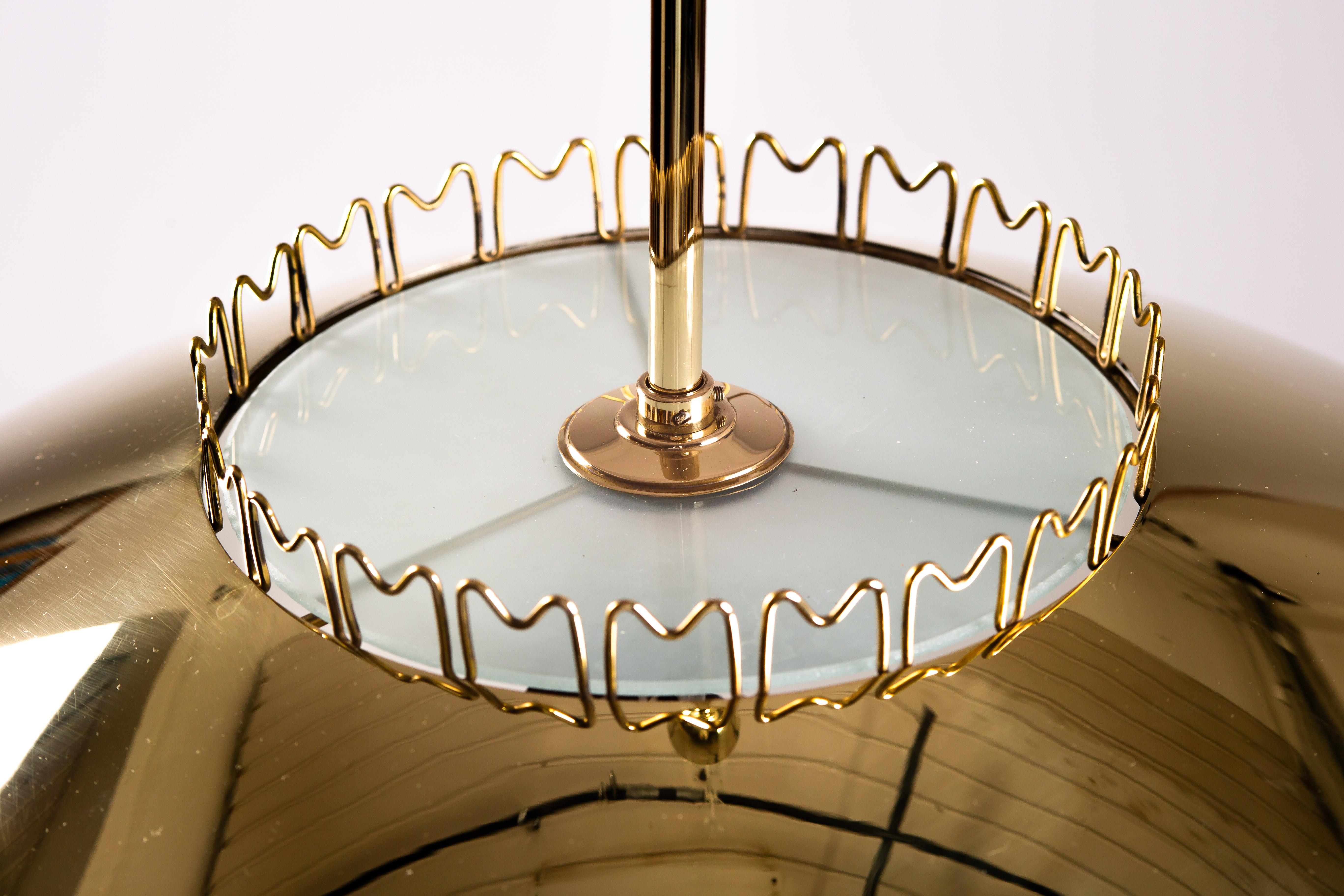 Finnish Lisa Johansson-Pape, 1950's brass ceiling lamp for ORNO, Finland For Sale