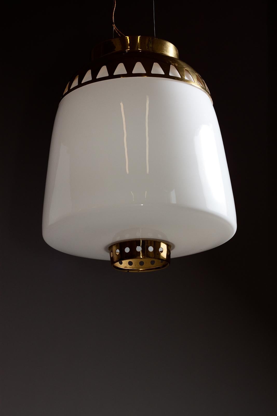 Mid-Century Modern Lisa Johansson-Pape, 1950's flush mounted brass lamp for ORNO