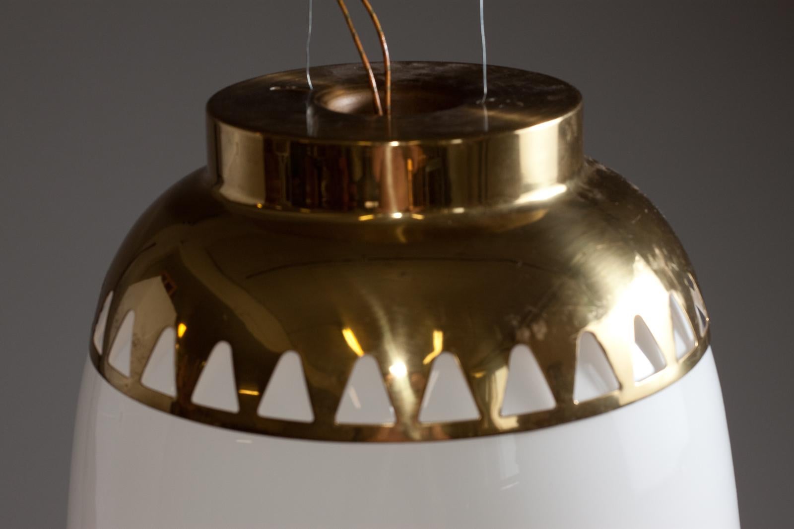 20th Century Lisa Johansson-Pape, 1950's flush mounted brass lamp for ORNO