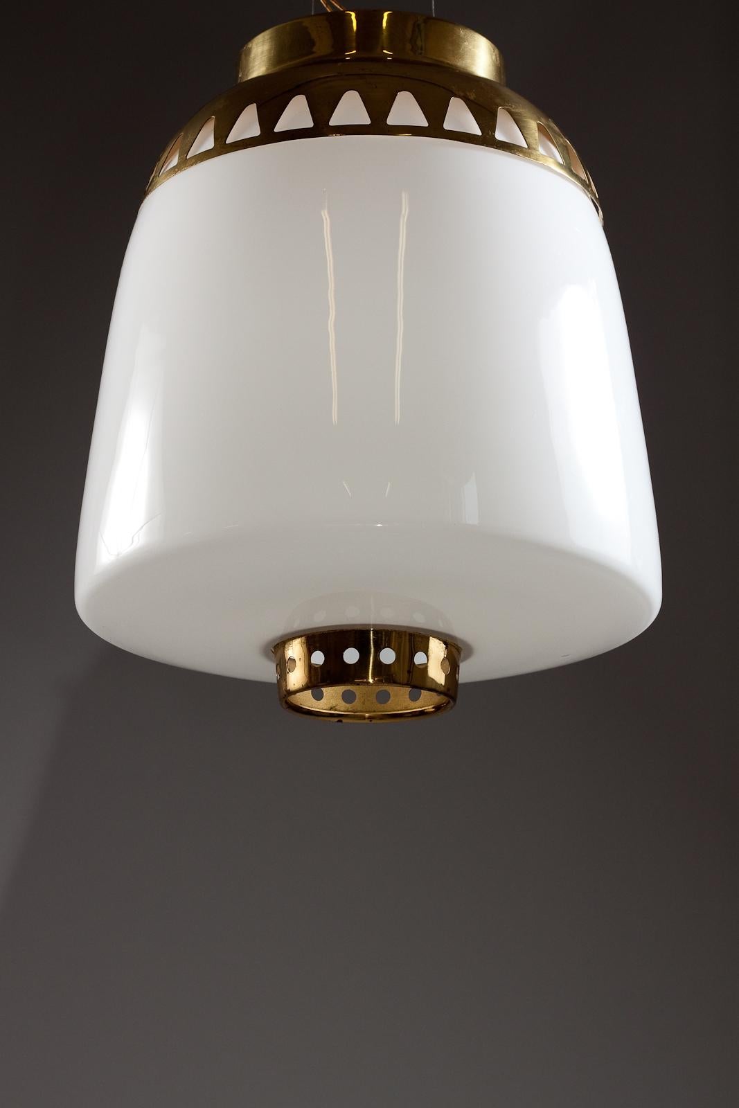 Lisa Johansson-Pape, 1950's flush mounted brass lamp for ORNO For Sale 1