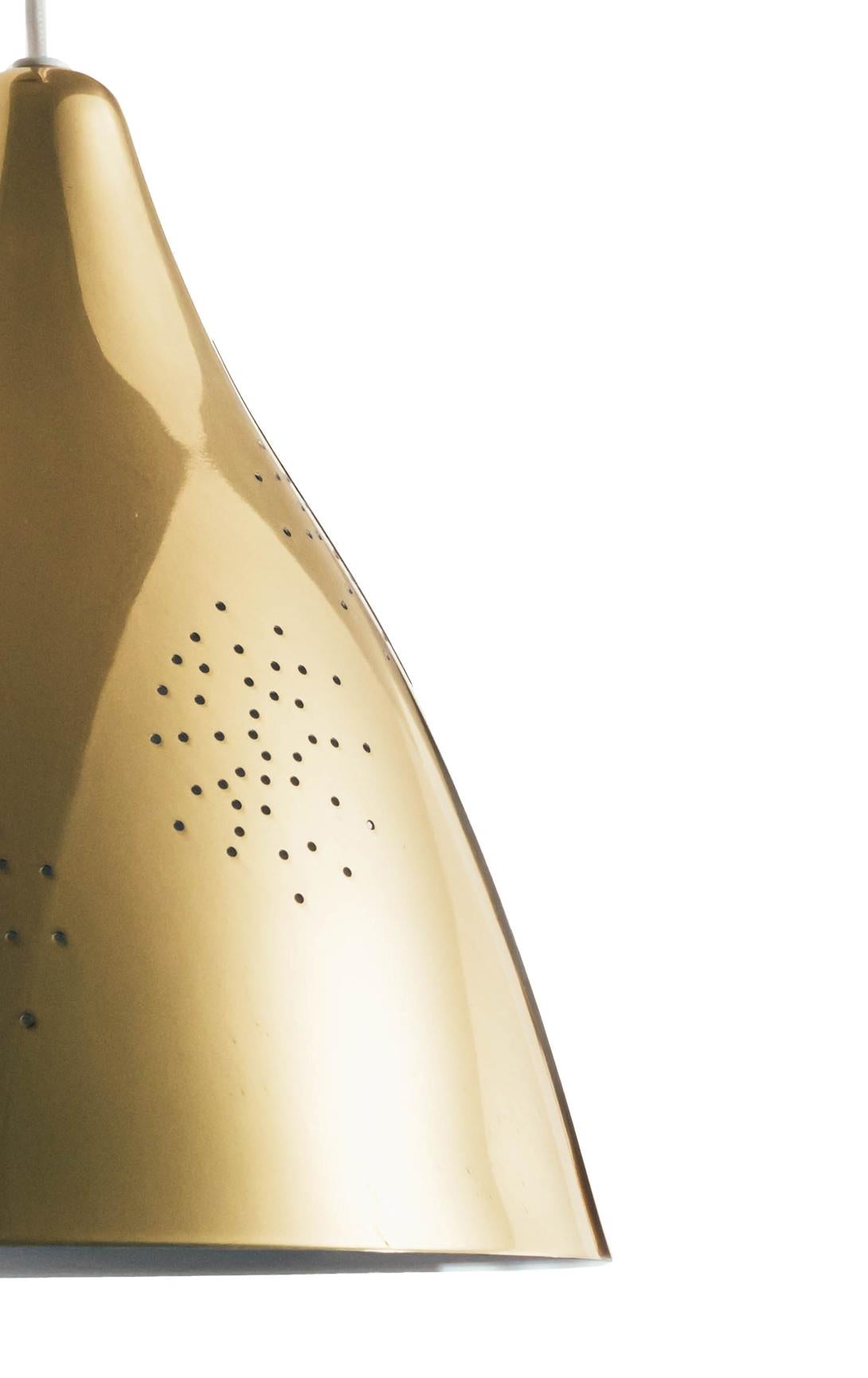 Contemporary Lisa Johansson-Pape '270' Perforated Polished Brass Pendant