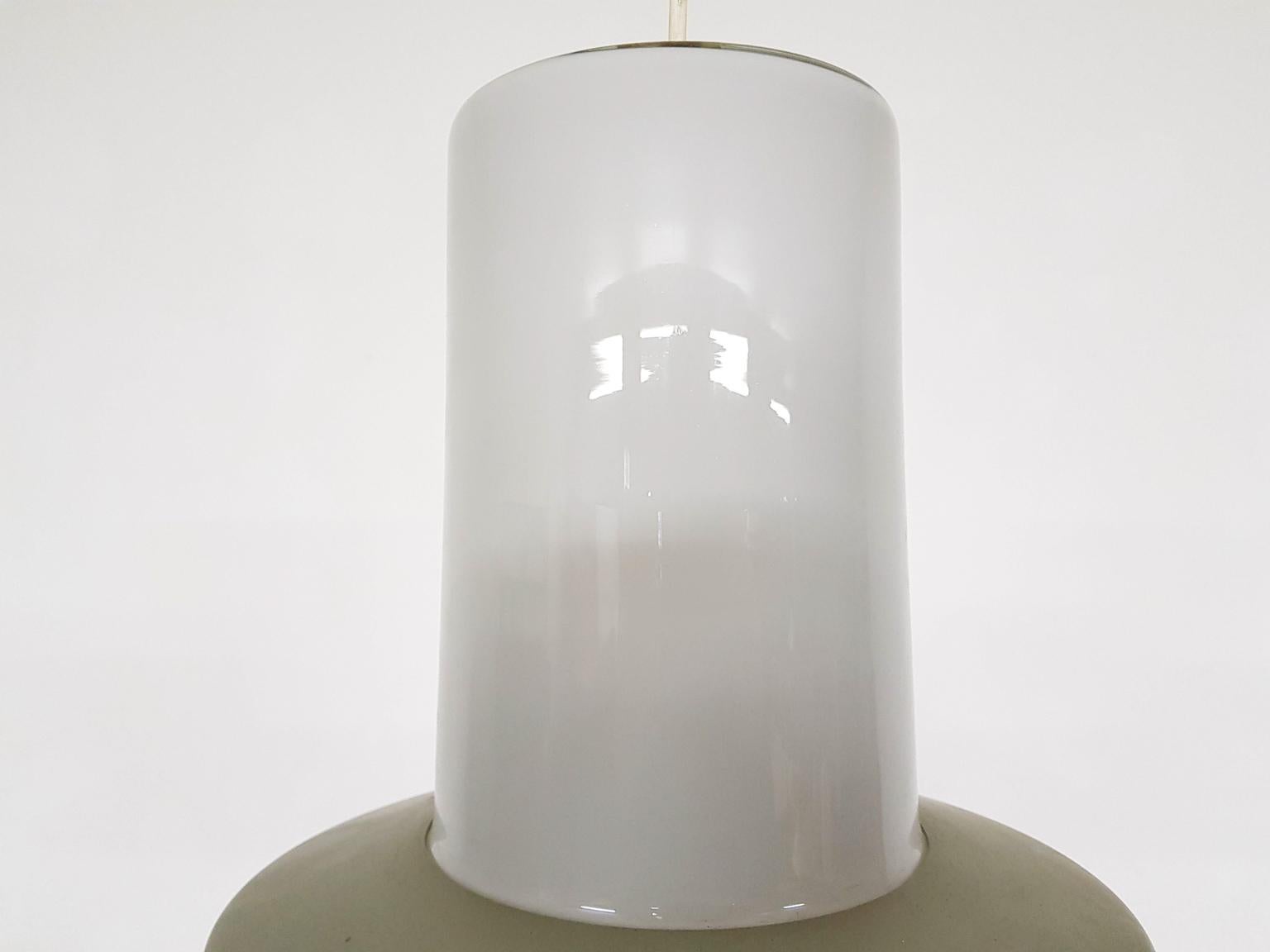 Finnish Lisa Johansson-Pape 61-013 Glass and Metal Pendant Light for Orno, Finland, 1961 For Sale