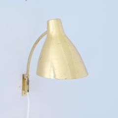 Lisa Johansson-Papé Adjustable Wall Lamp 50-055 in Perforated Brass, Orno 1950s