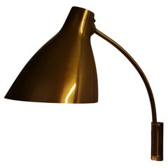 Lisa Johansson-Papé Adjustable Wall Lamp 50-055 in Solid Brass, Orno 1950s