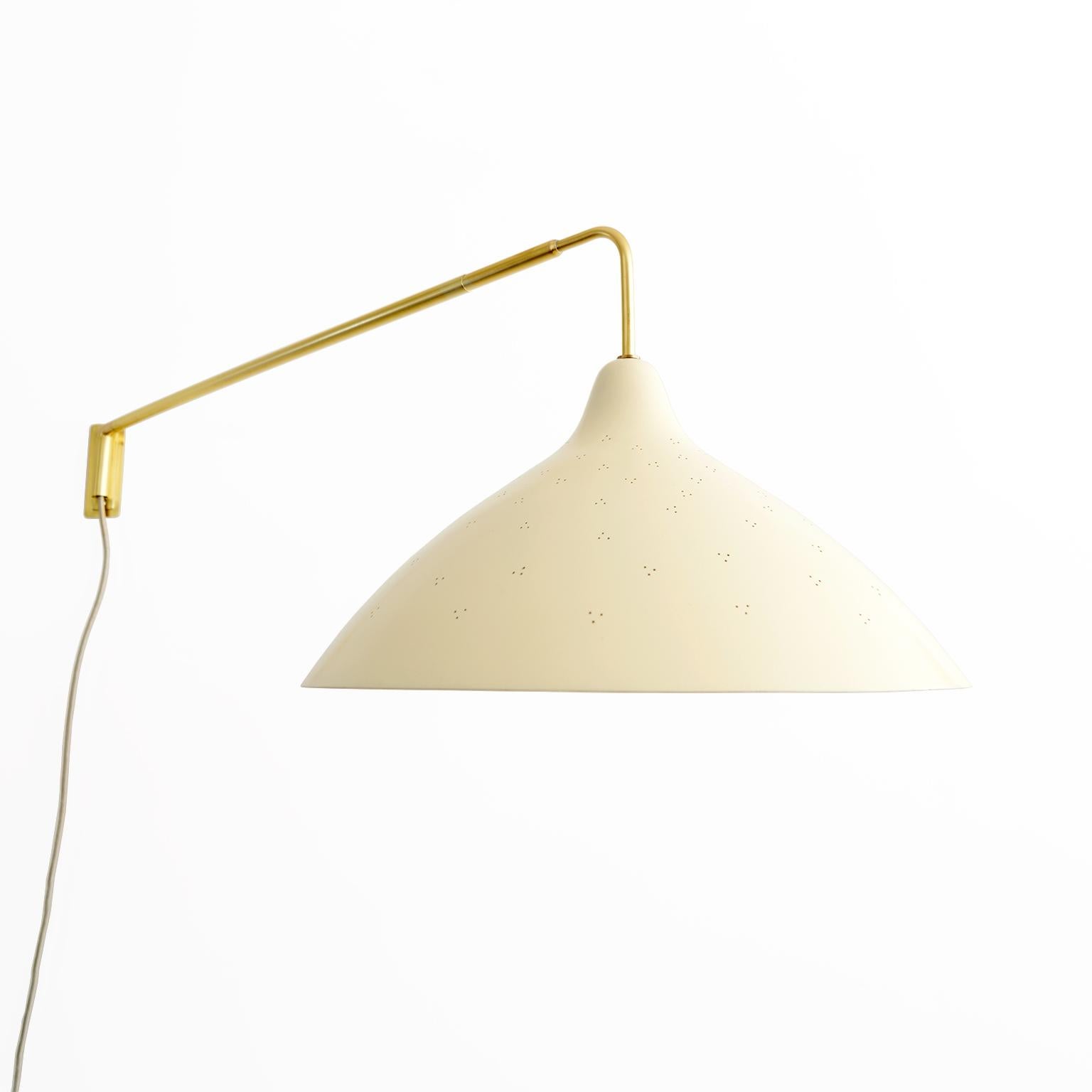 Scandinavian Modern Lisa Johansson-Pape Adjustable Wall Mount Swing Arm Lamp Orno Finland For Sale