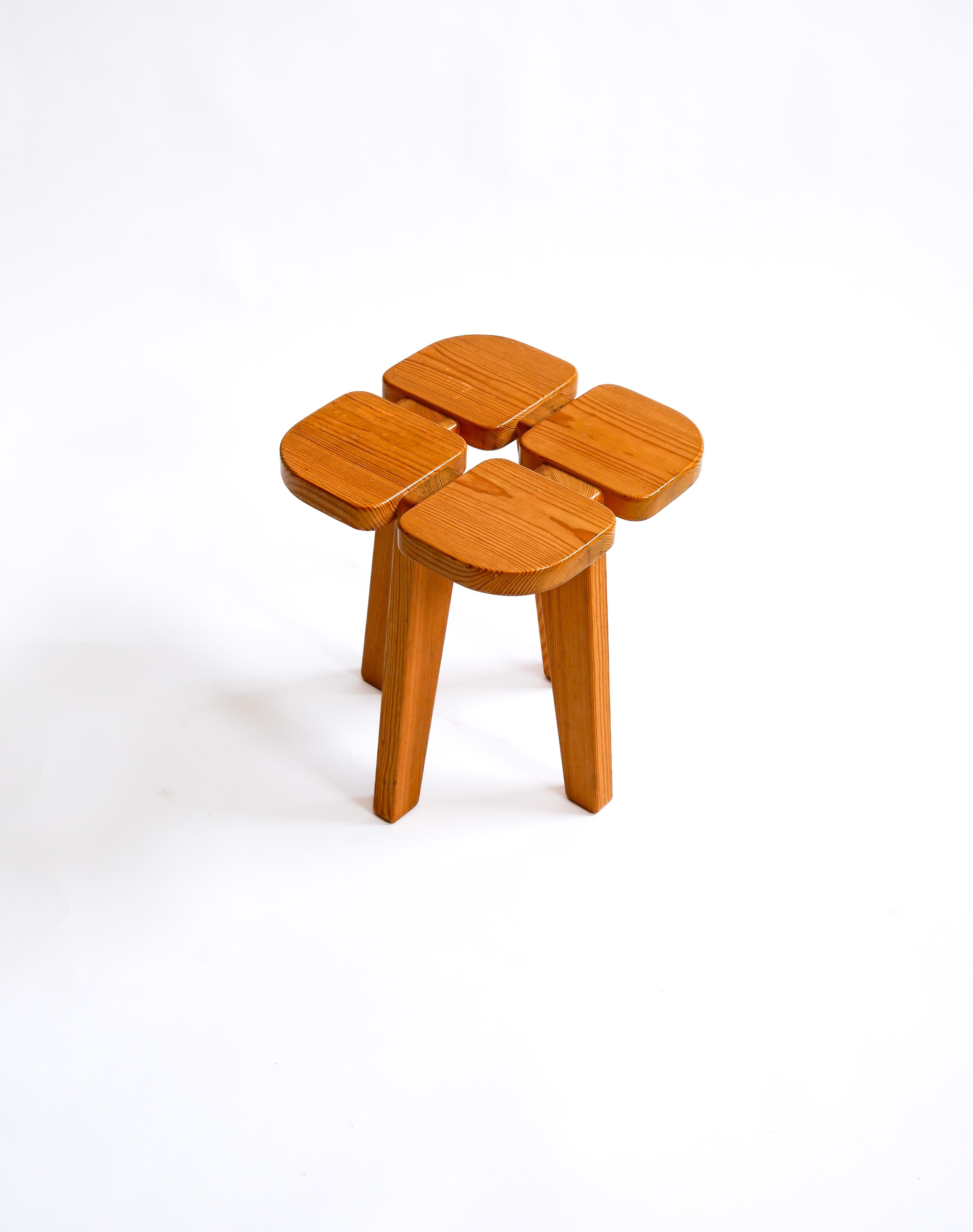 Scandinavian Modern Lisa Johansson-Pape, Apila stool, pine circa 1960 For Sale