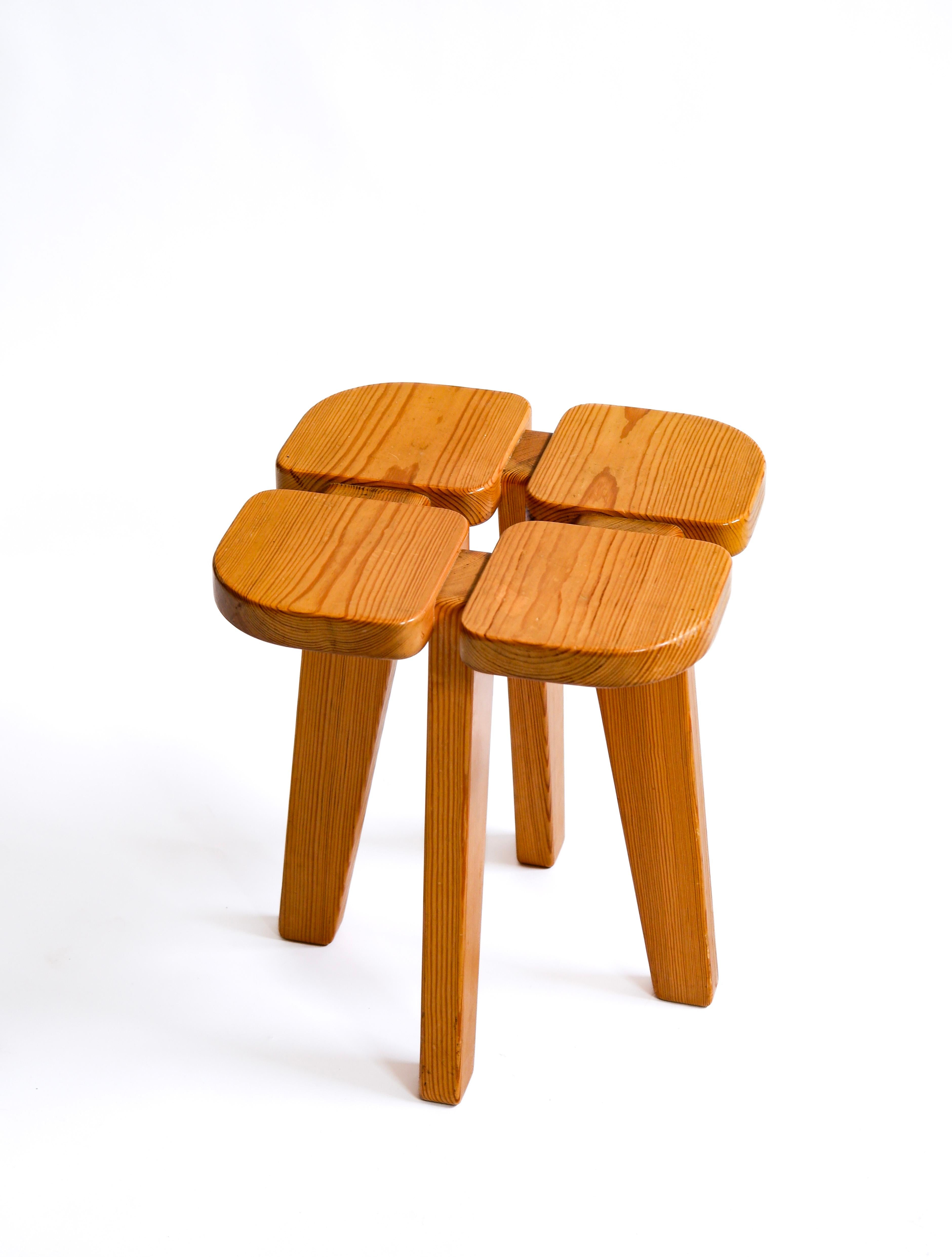 Pine Lisa Johansson-Pape, Apila stool, pine circa 1960 For Sale
