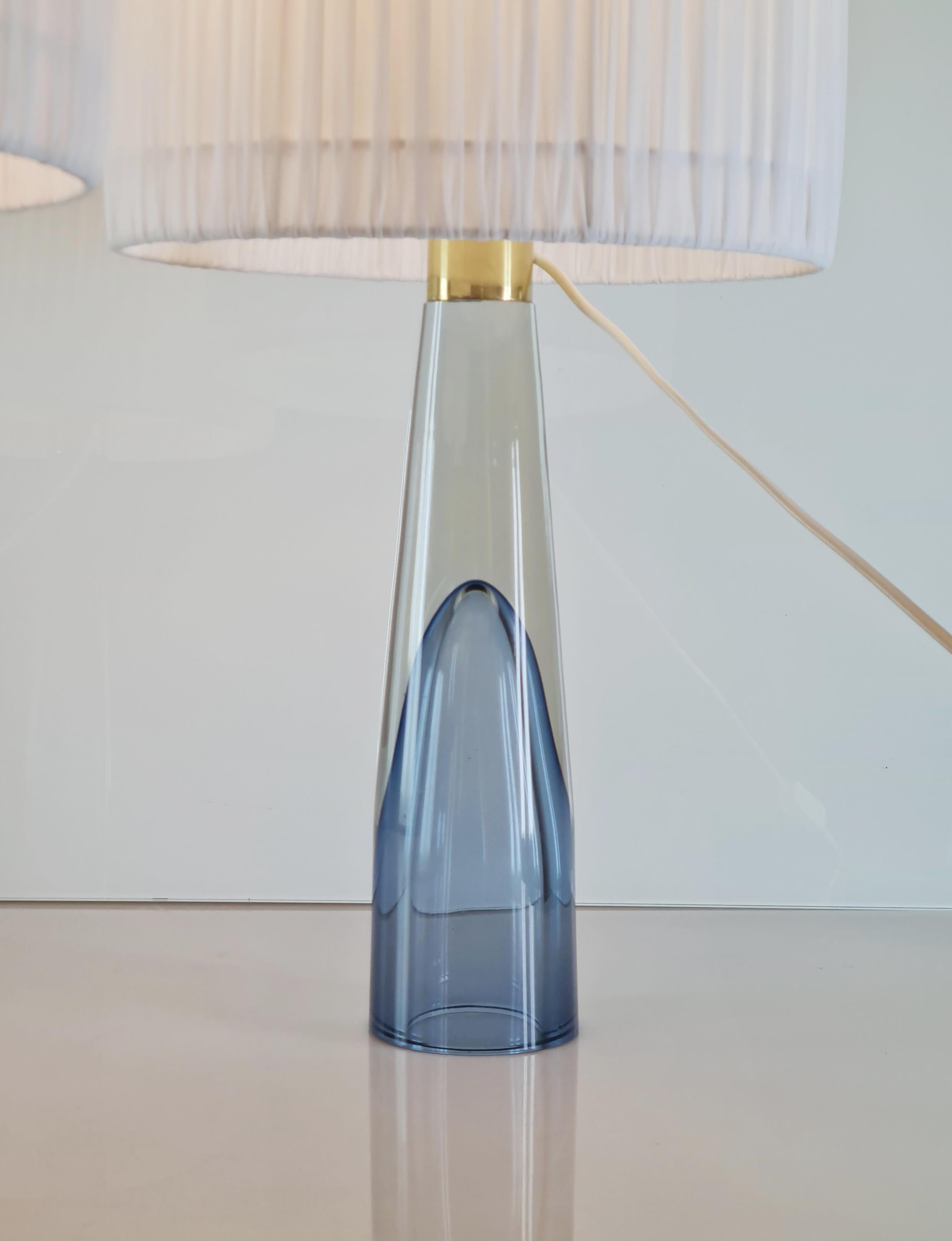 Lisa Johansson-Papé Art Glass Table Lamps, 1950s, Orno 2