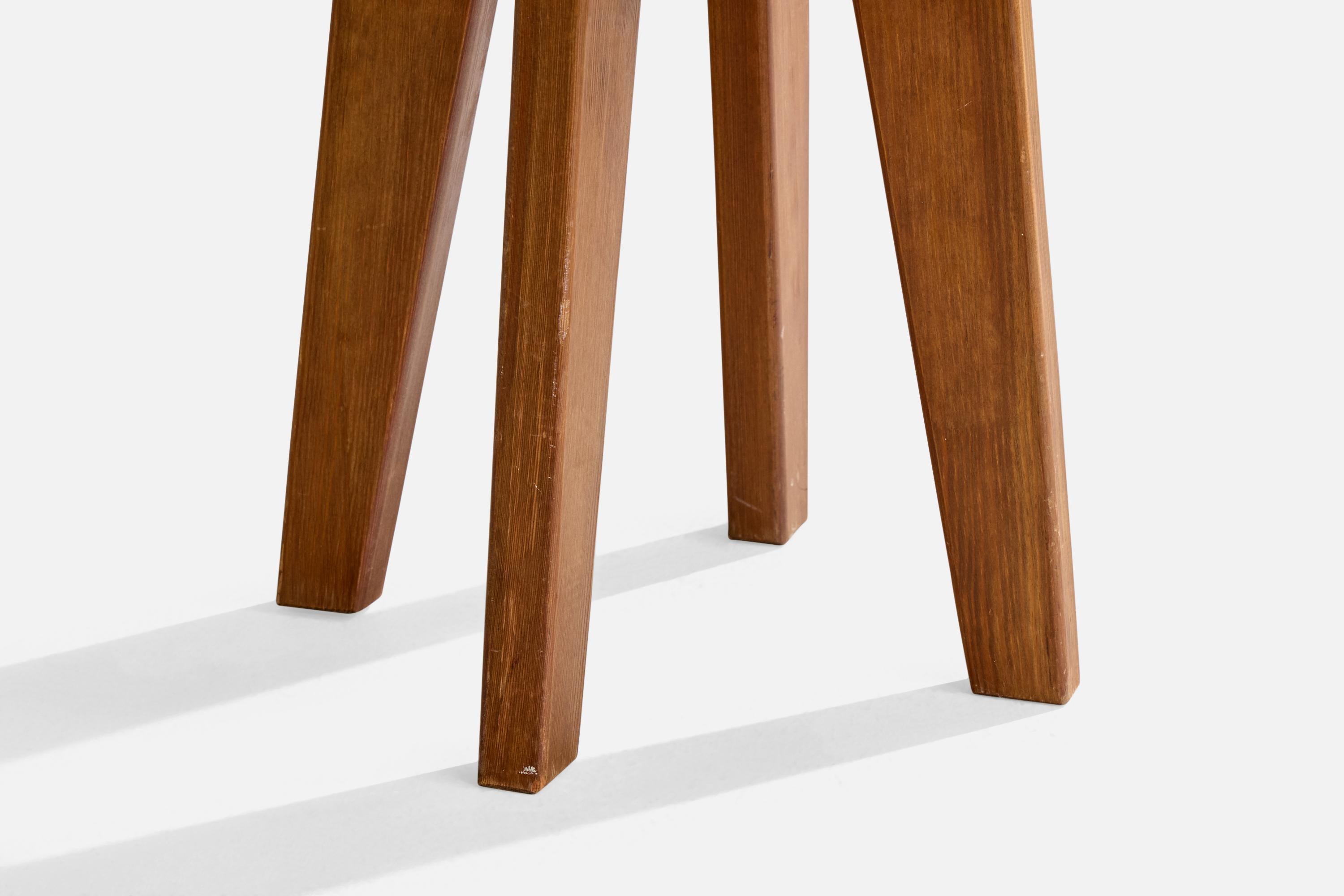 Late 20th Century Lisa Johansson-Pape Attribution, Stool, Stained Pine, Finland, 1970s For Sale