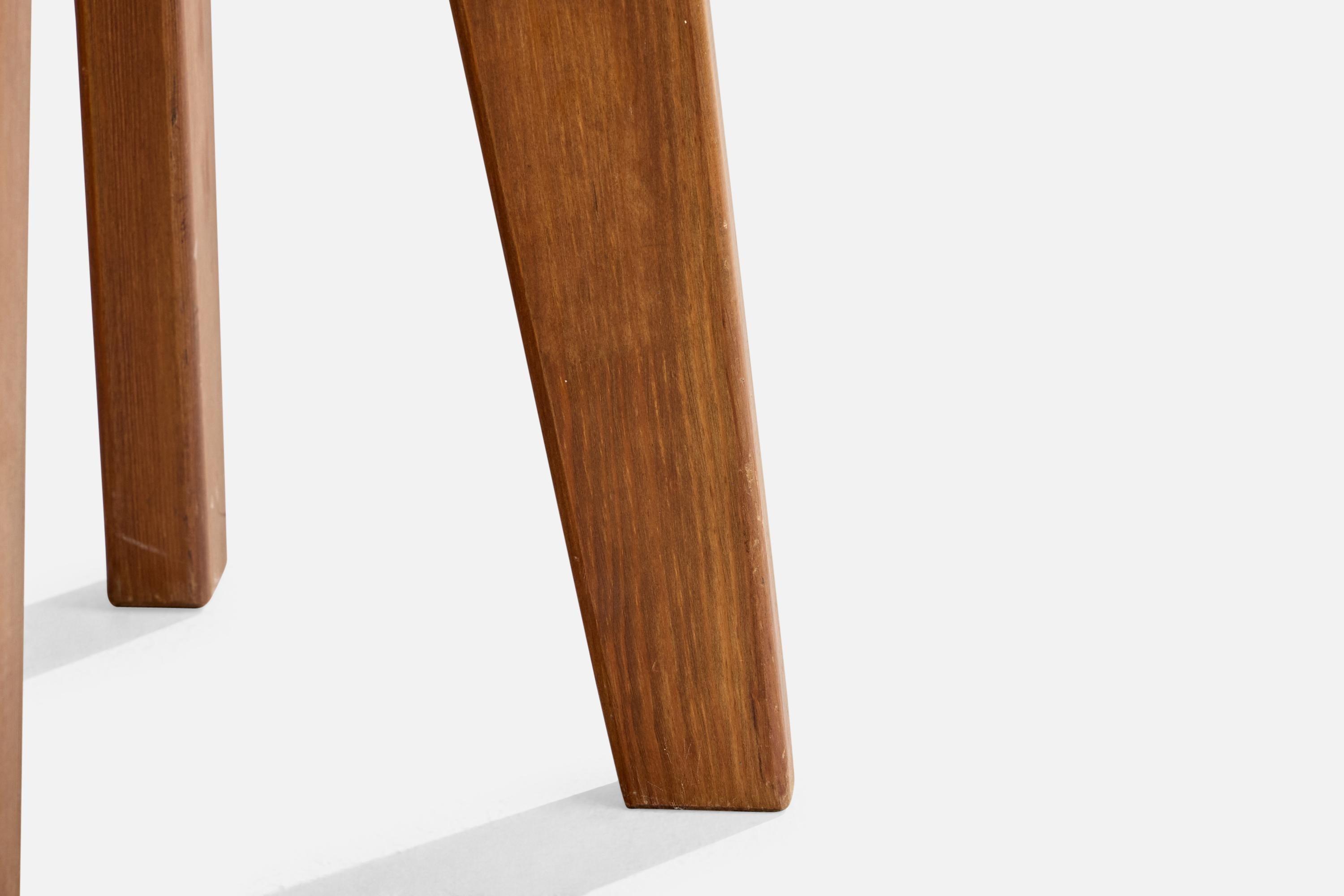 Lisa Johansson-Pape Attribution, Stool, Stained Pine, Finland, 1970s For Sale 1