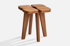 Lisa Johansson-Pape Attribution, Stool, Stained Pine, Finland, 1970s