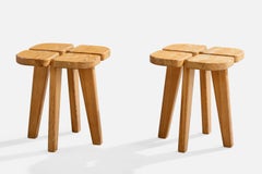 Lisa Johansson-Pape Attribution, Hocker, Kiefer, Finnland, 1950er Jahre