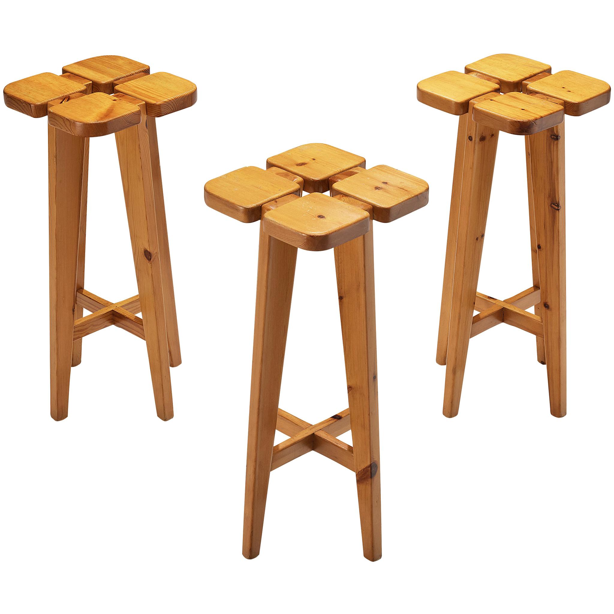 Lisa Johansson-Pape Bar Stools in Solid Pine