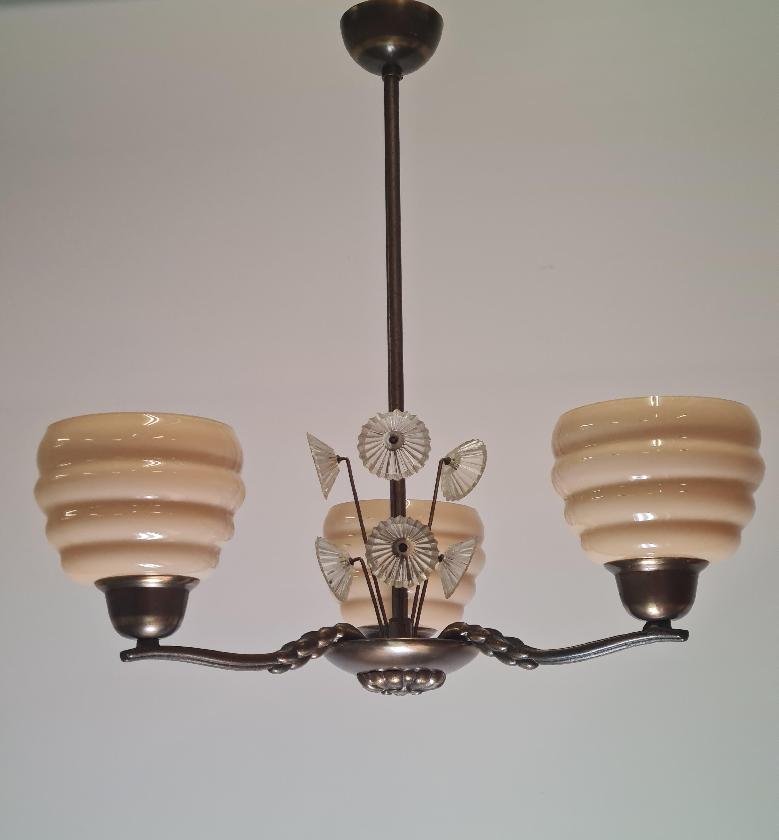 Lisa-Johansson Pape Beehive and Flowers Ceiling Lamp, Orno / Karhula 1940s 4