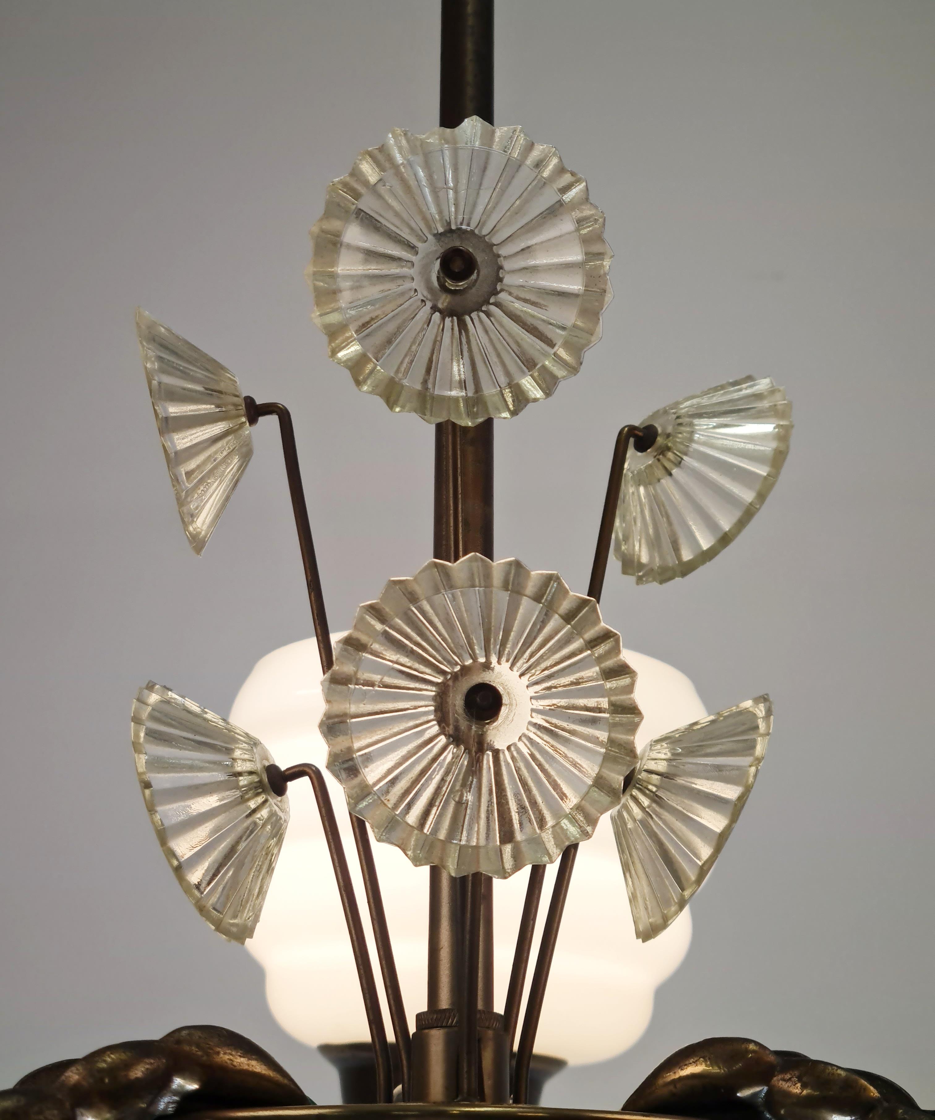 Lisa-Johansson Pape Beehive and Flowers Ceiling Lamp, Orno / Karhula 1940s 6