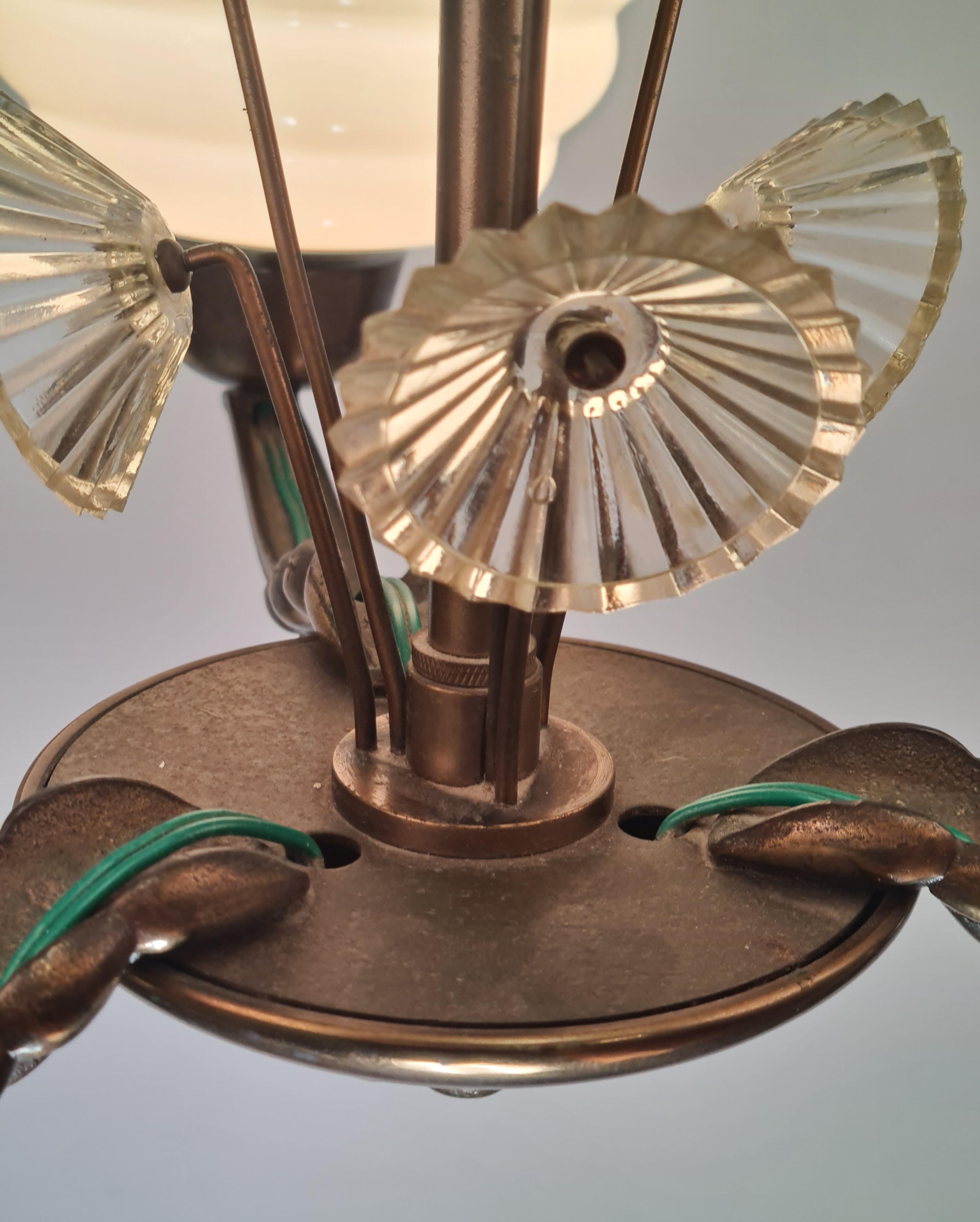 Lisa-Johansson Pape Beehive and Flowers Ceiling Lamp, Orno / Karhula 1940s 7