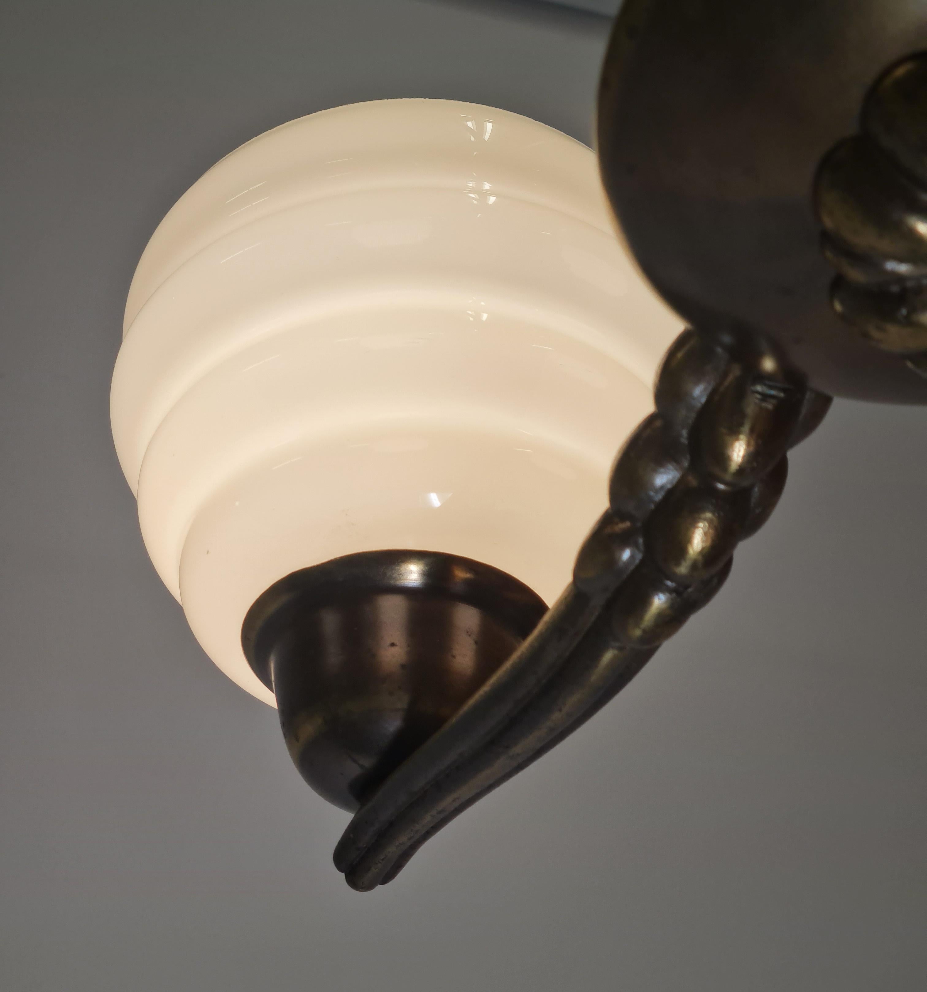 Lisa-Johansson Pape Beehive and Flowers Ceiling Lamp, Orno / Karhula 1940s 10