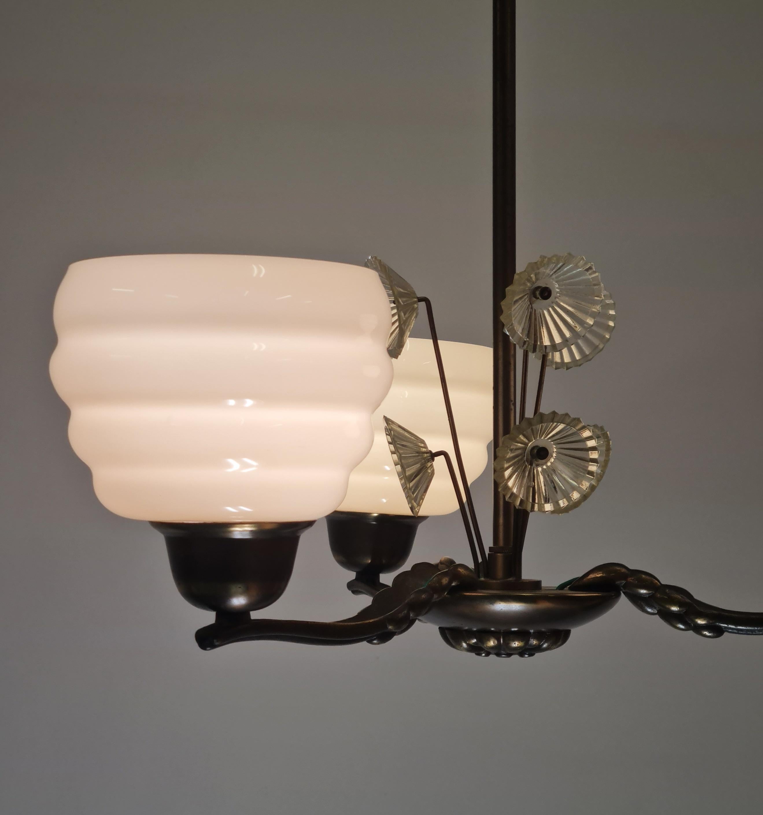 Lisa-Johansson Pape Beehive and Flowers Ceiling Lamp, Orno / Karhula 1940s In Good Condition In Helsinki, FI