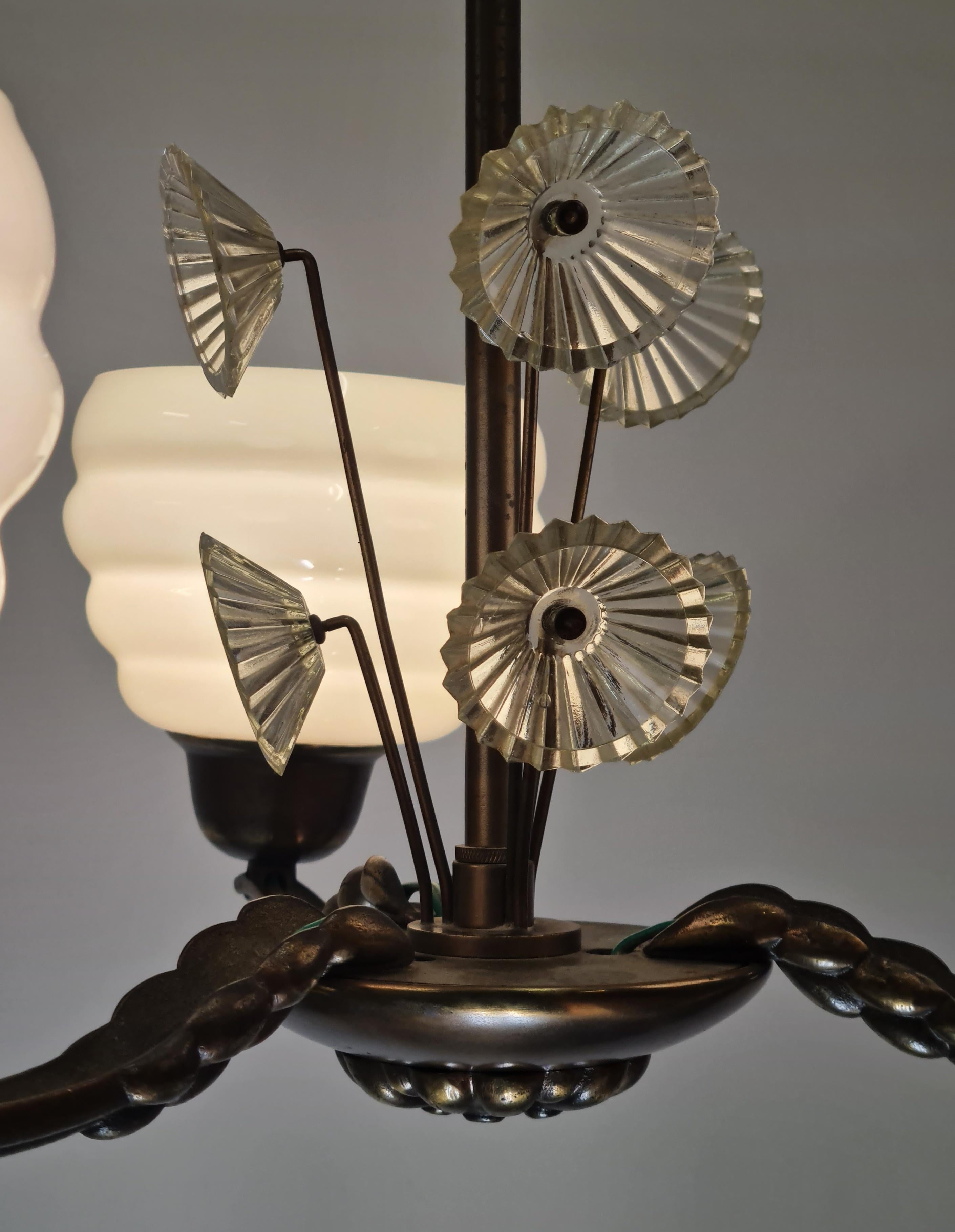 Mid-20th Century Lisa-Johansson Pape Beehive and Flowers Ceiling Lamp, Orno / Karhula 1940s