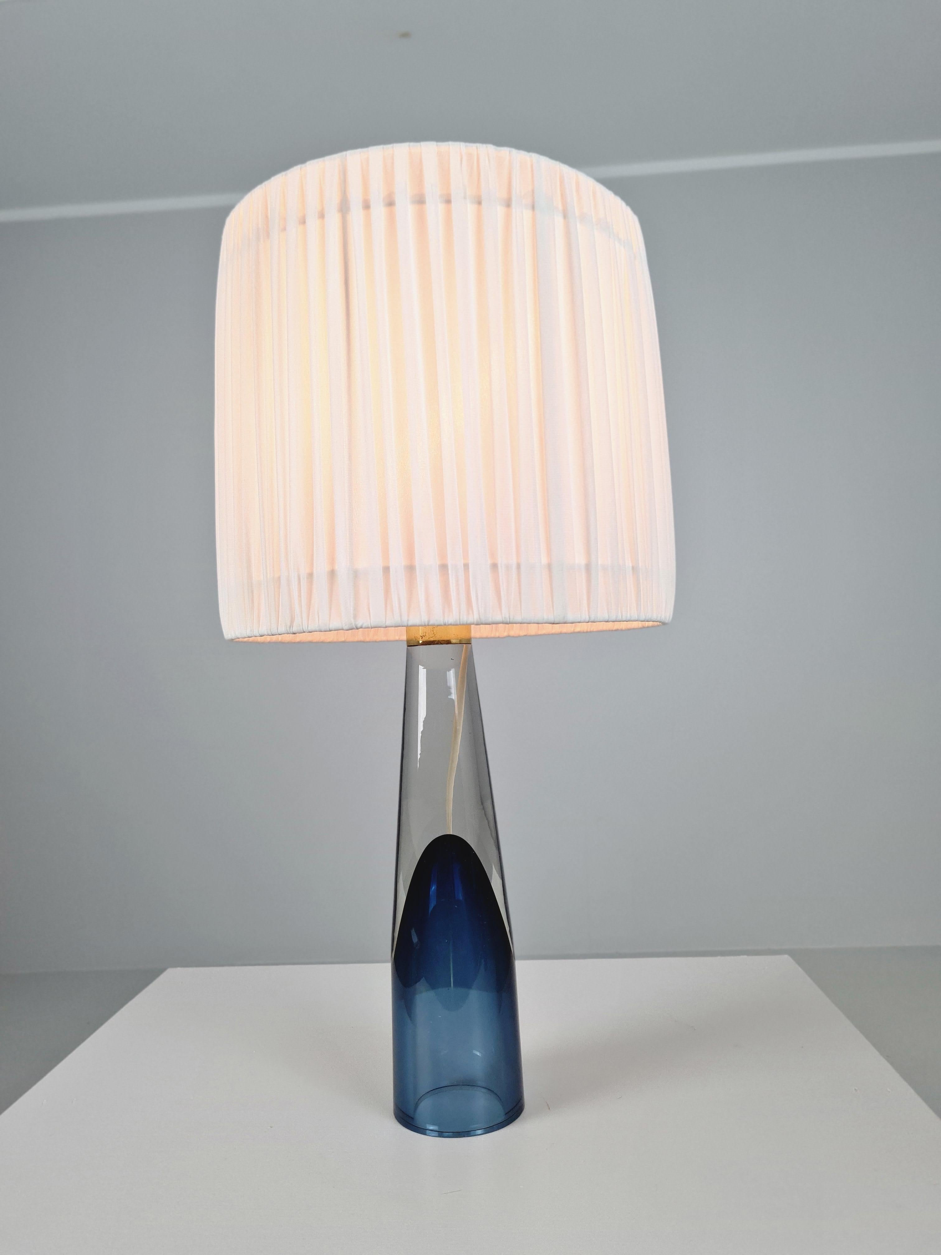 Lisa Johansson-Pape Lámpara de mesa de vidrio artístico azul 