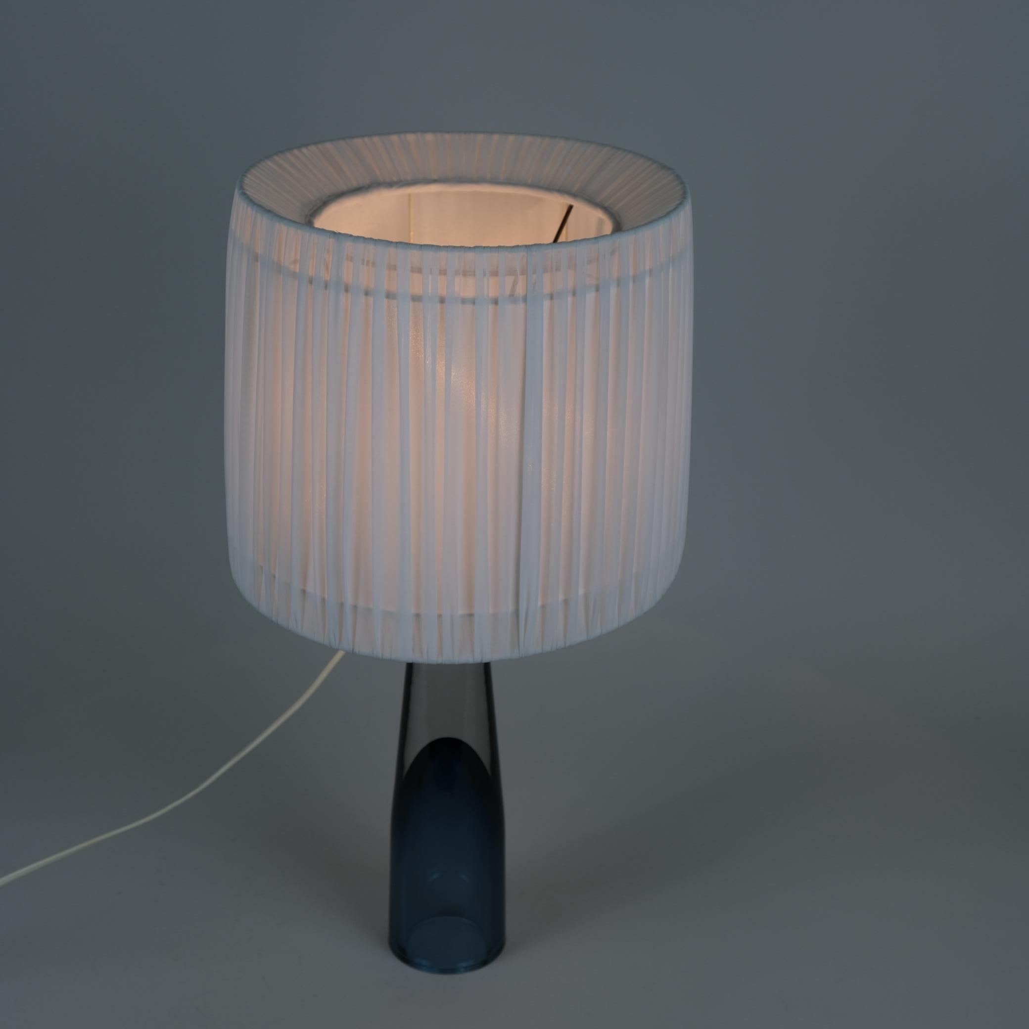 Mid-20th Century Lisa Johansson-Pape Blue Art Glass Table Lamp 