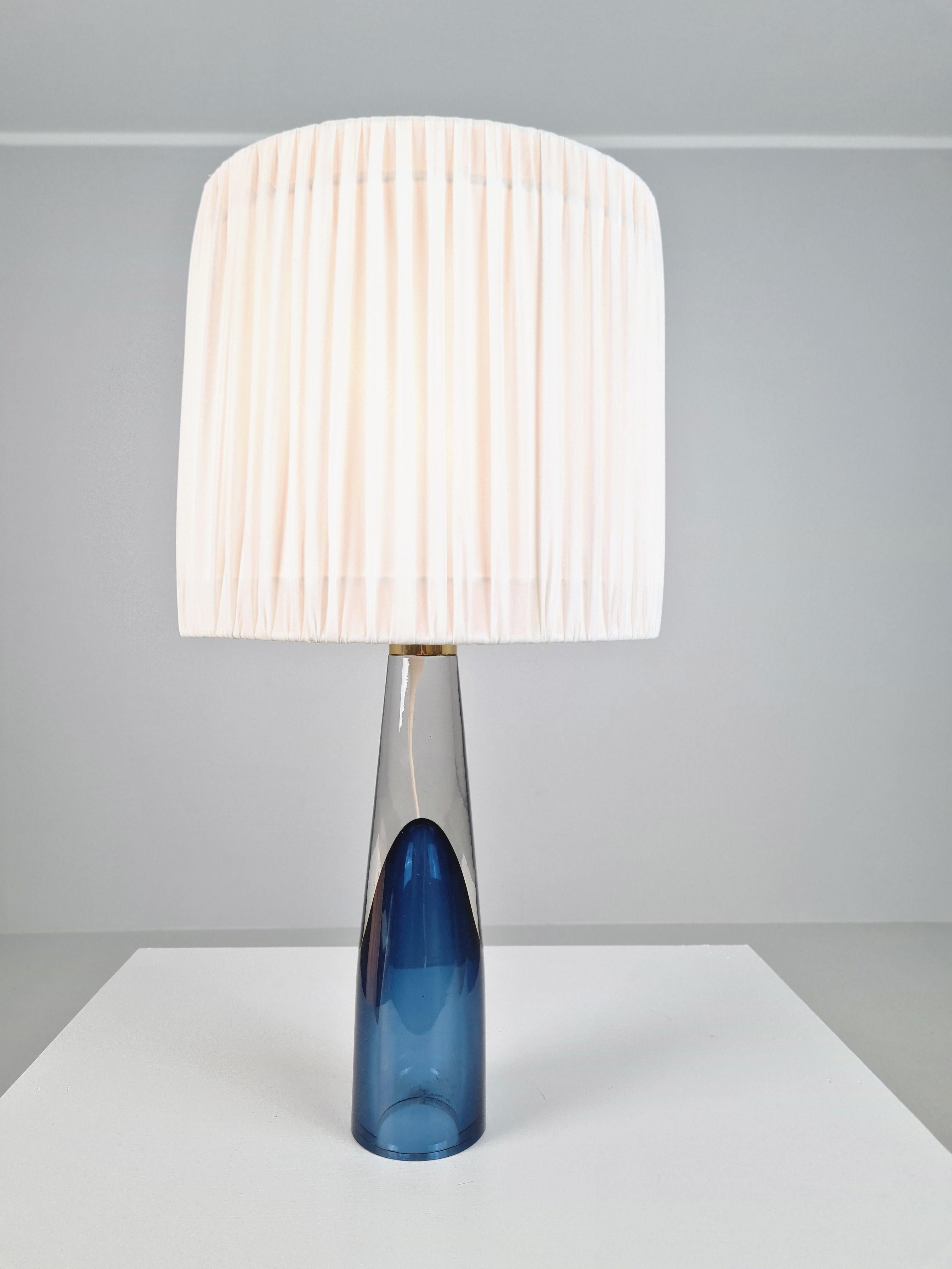 Lisa Johansson-Pape Lampe de table en verre d'art bleu 