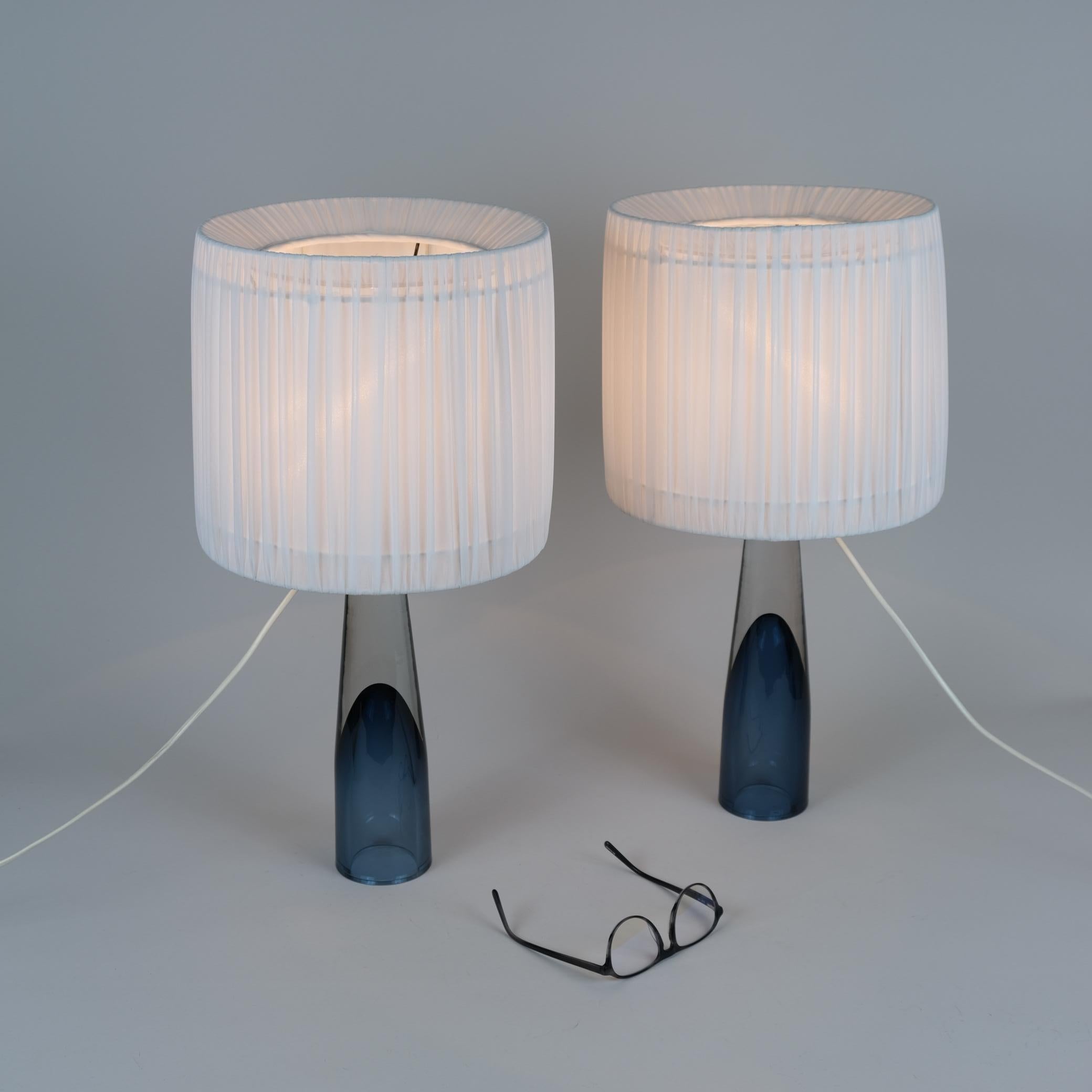 Lisa Johansson-Pape Blue Art Glass Table Lamp 