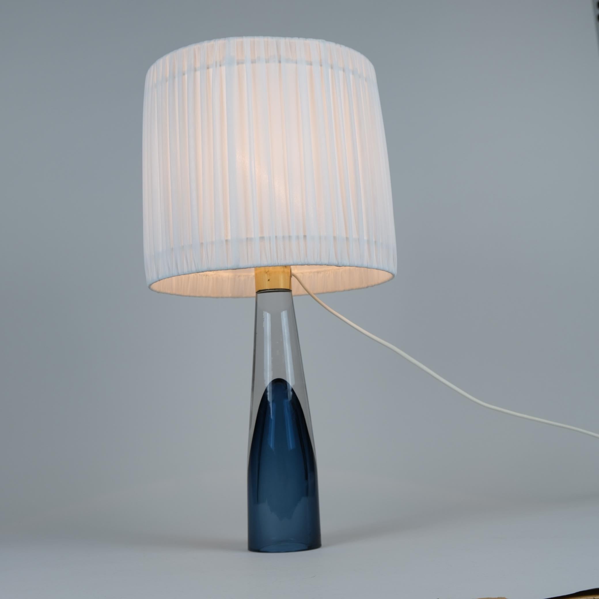 Lisa Johansson-Pape Blue Art Glass Table Lamp 