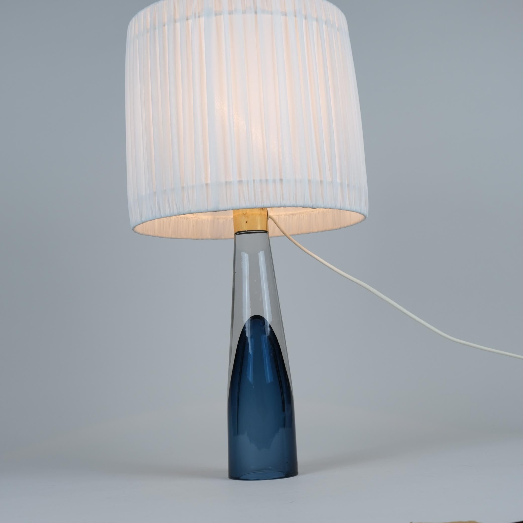 Mid-20th Century Lisa Johansson-Pape Blue Art Glass Table Lamp 