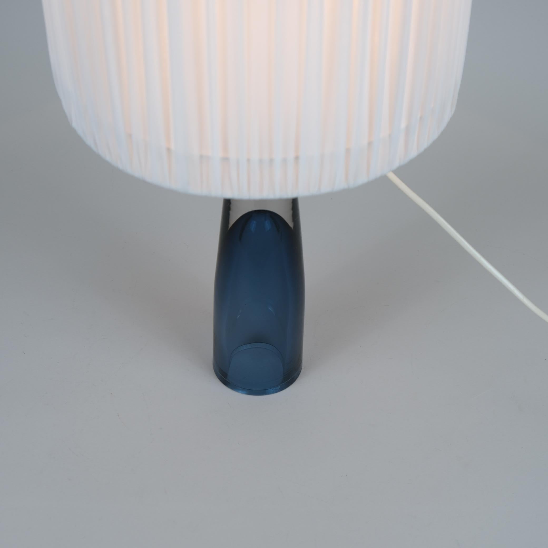 Lisa Johansson-Pape Blue Art Glass Table Lamp 
