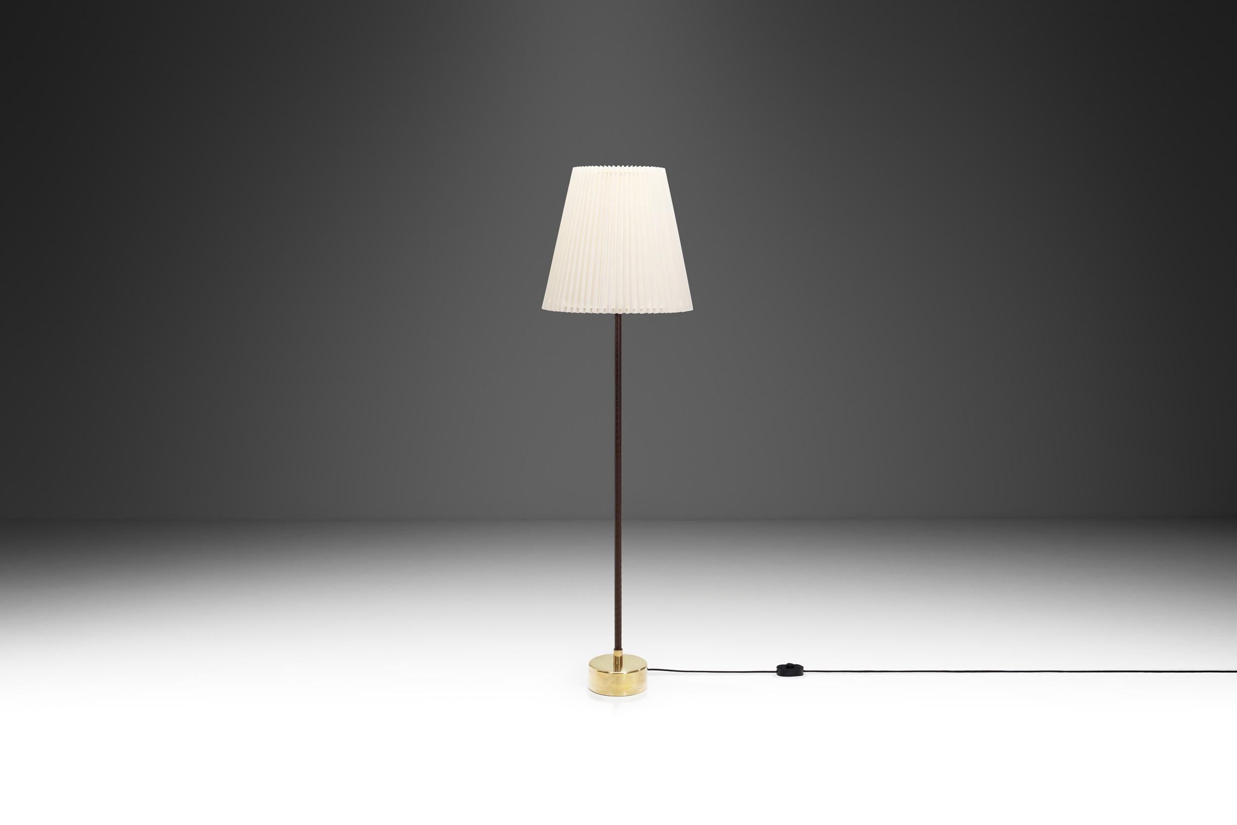 Mid-20th Century Lisa Johansson-Pape Brass Floor Lamp for Stockmann Orno, Finland 1950s For Sale