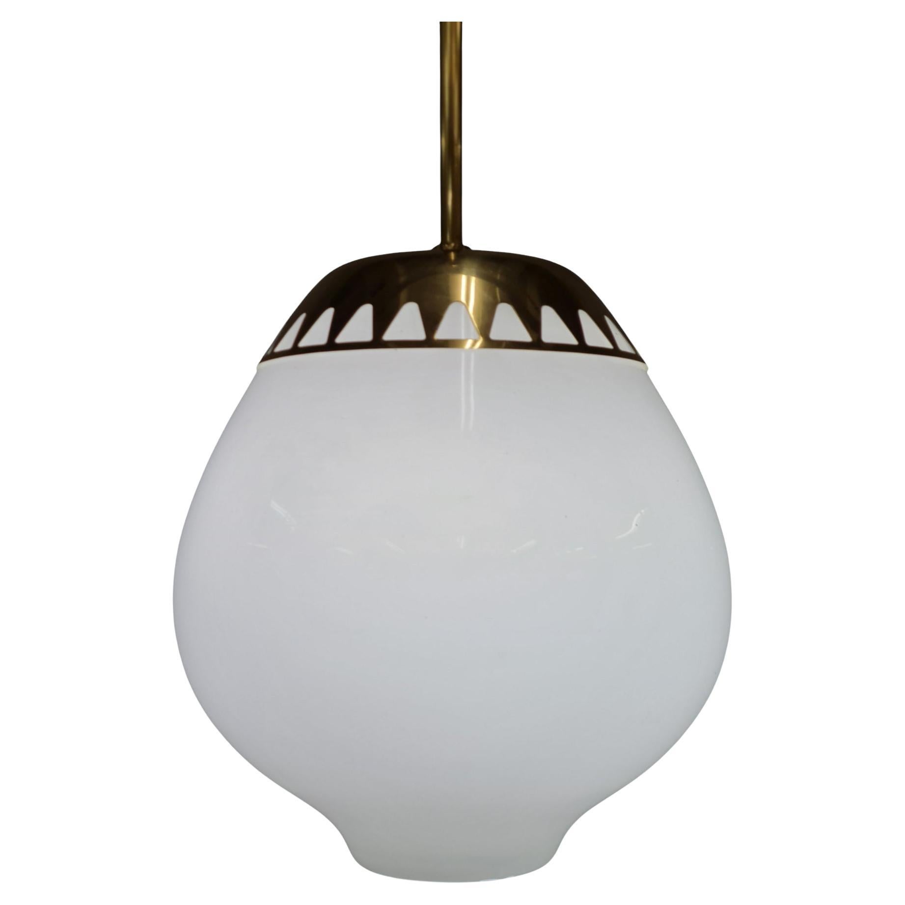 Lisa Johansson-Papé Messing & Opalin 'Lemon' Anhänger Modell 61-306, Orno 1950s
