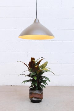 Lisa Johansson-Pape Brown Pendant Lamp with White Pulley and Brown Canopy