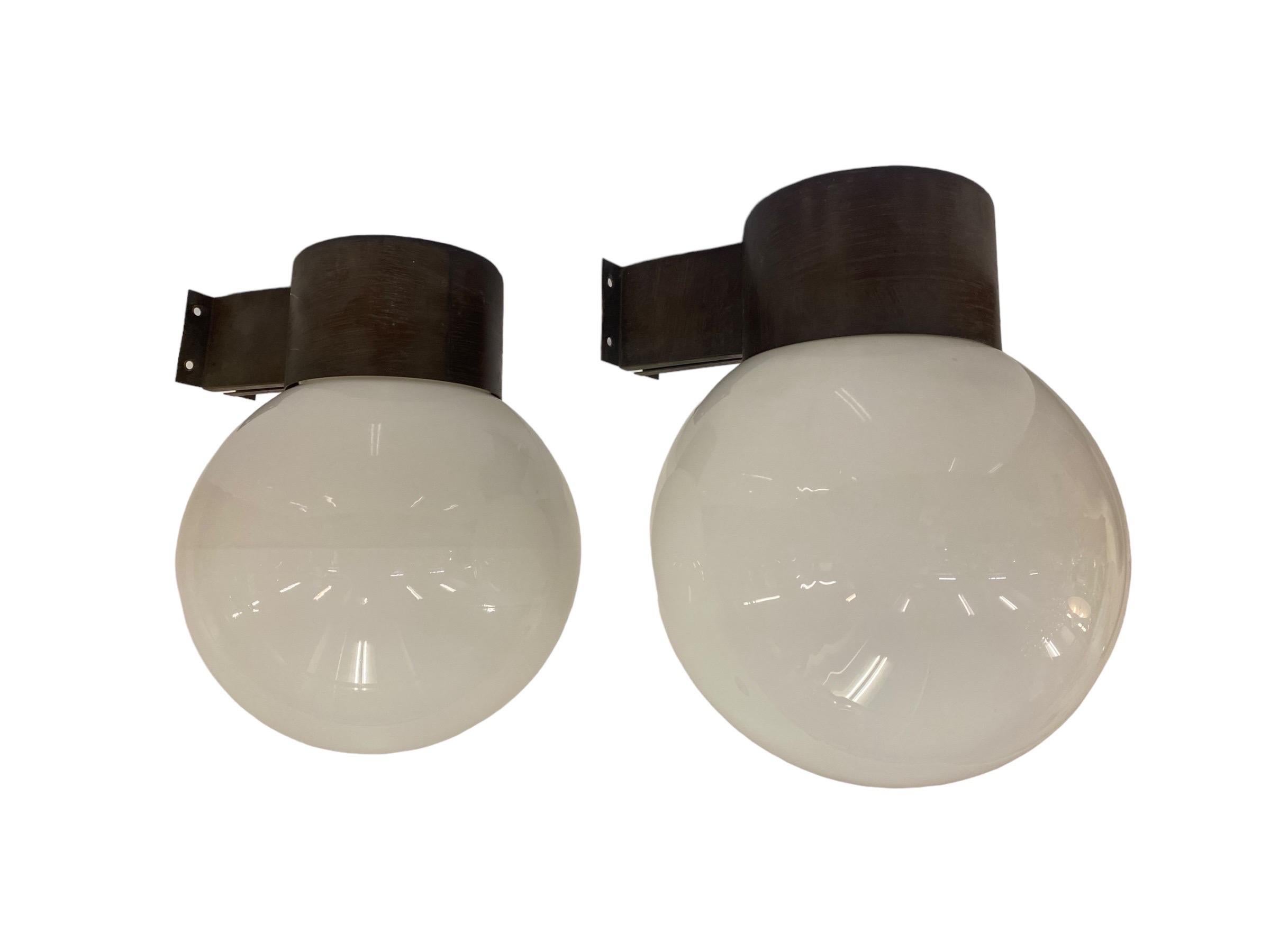 Mid-20th Century Lisa Johansson-Pape Pair of Brutalist Outdoor Wall Lamps Model 17-037, Orno 1960 For Sale