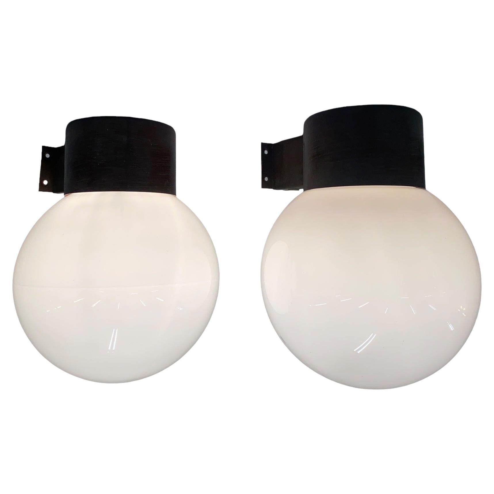 Lisa Johansson-Pape Pair of Brutalist Outdoor Wall Lamps Model 17-037, Orno 1960