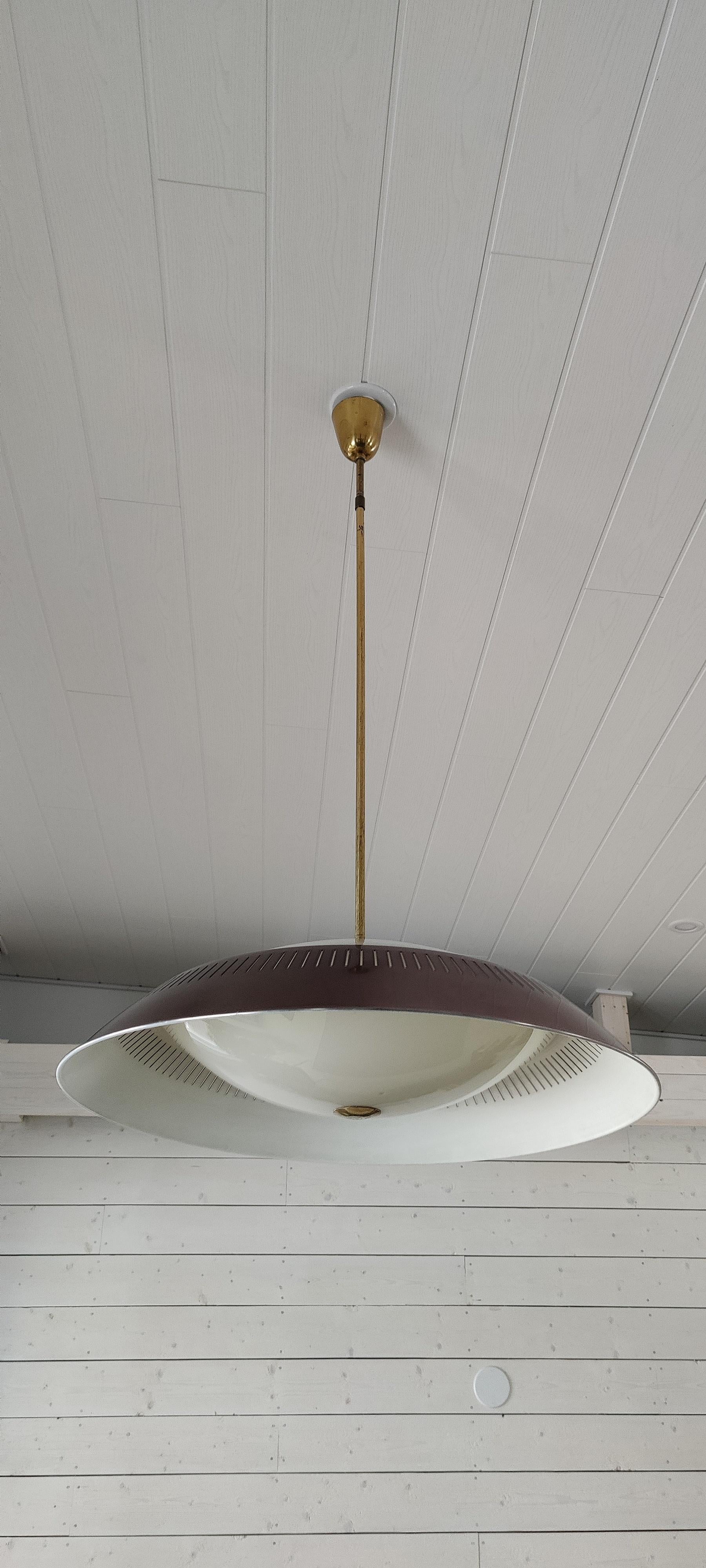 Lisa Johansson-Pape Ceiling Lamp, Model 1102, Procuded by Orno in Finland, 1953 For Sale 1