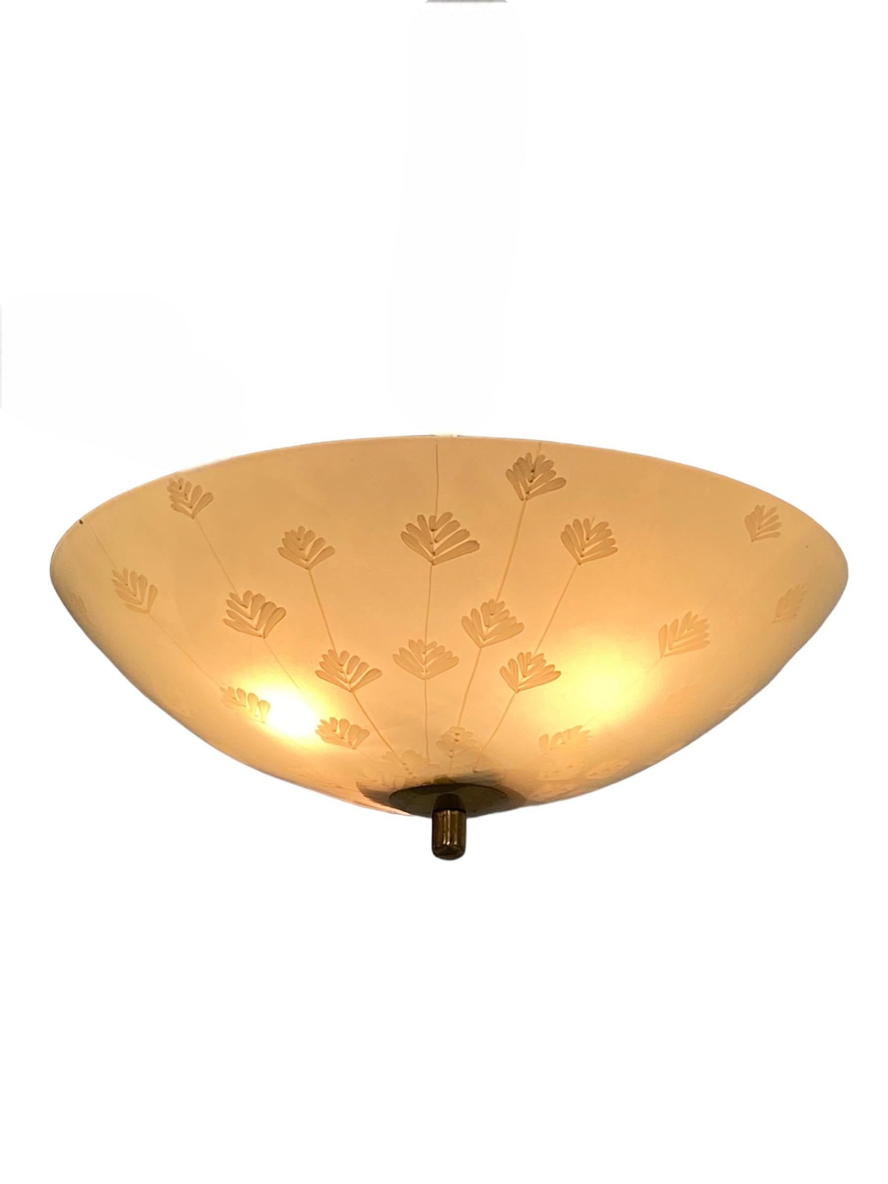 Lisa Johansson-Papé Hand-Painted Ceiling Lamp, Orno 1950s