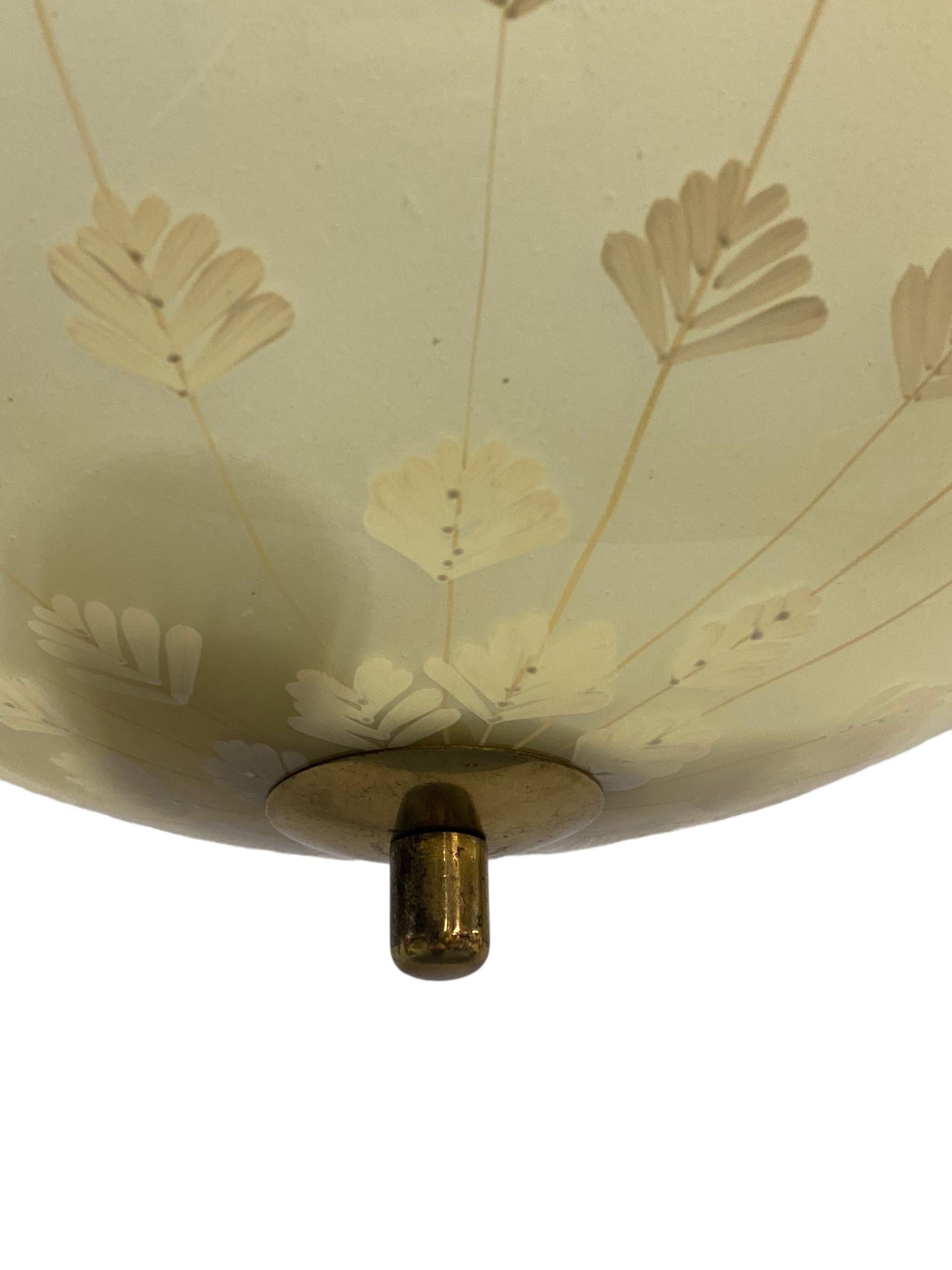 Lisa Johansson-Papé Hand-Painted Ceiling Lamp, Orno 1950s For Sale 1