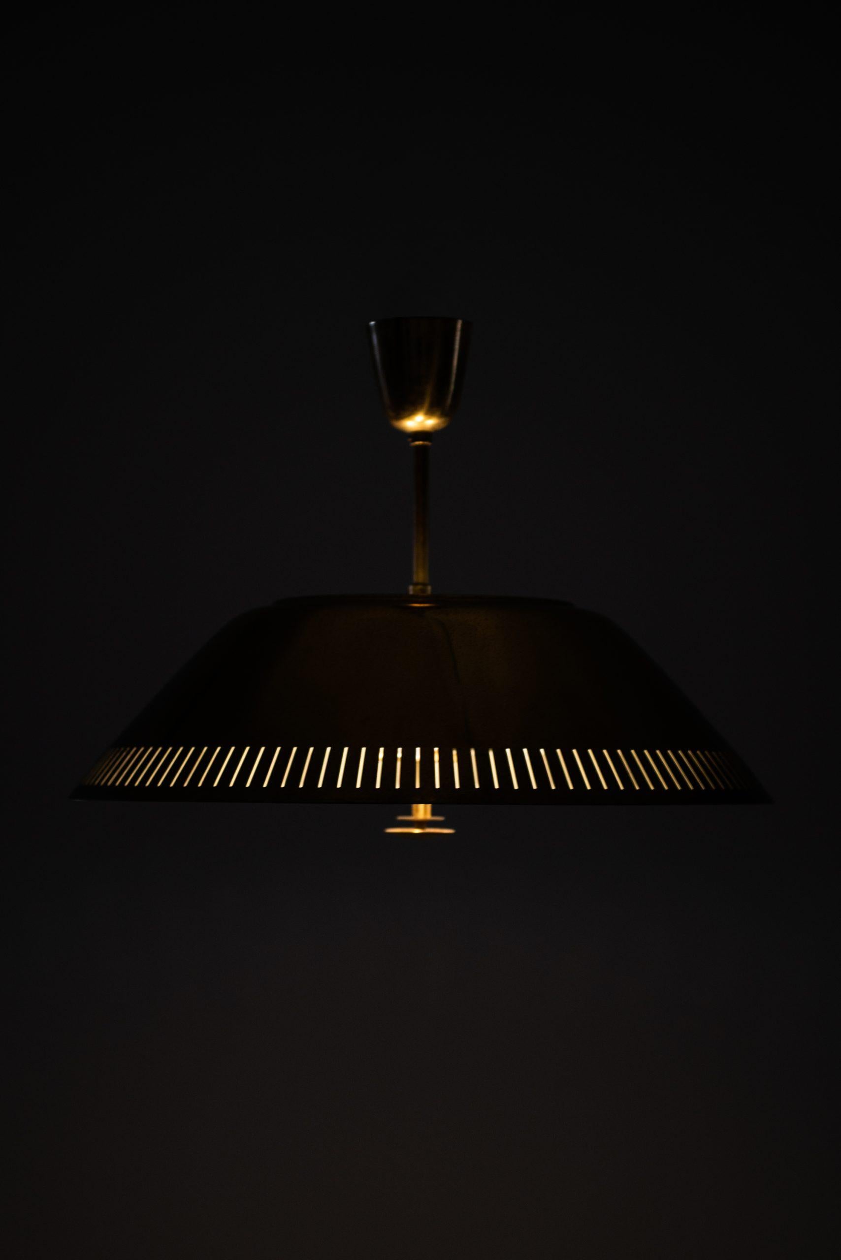 Brass Lisa Johansson-Pape Ceiling Lamp Produced by Orno in Finland