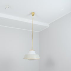 Lisa Johansson-Papé Ceiling Pendant 61-347 Glass, Brass & Gray Paint, Orno 1950s