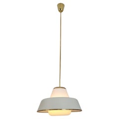 Lisa Johansson-Papé Ciondolo da soffitto 61-347 Vetro, ottone e vernice grigia, Orno 1950s