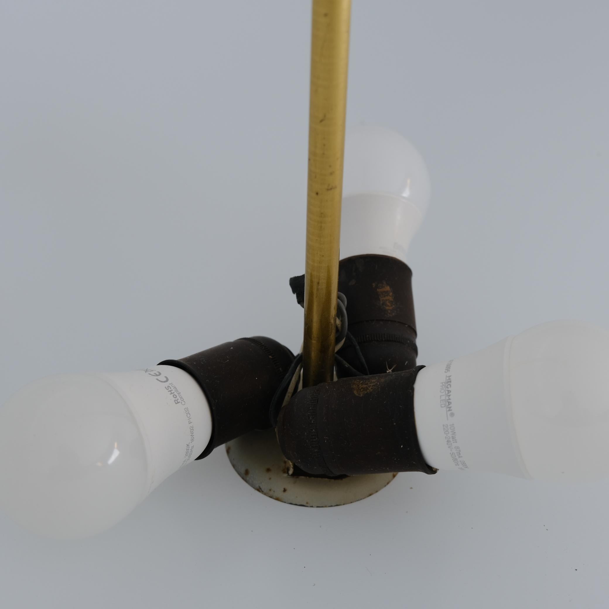 Lustre Lisa Johansson-Papé Modèle 1068 en laiton et verre, Orno 1950s en vente 4